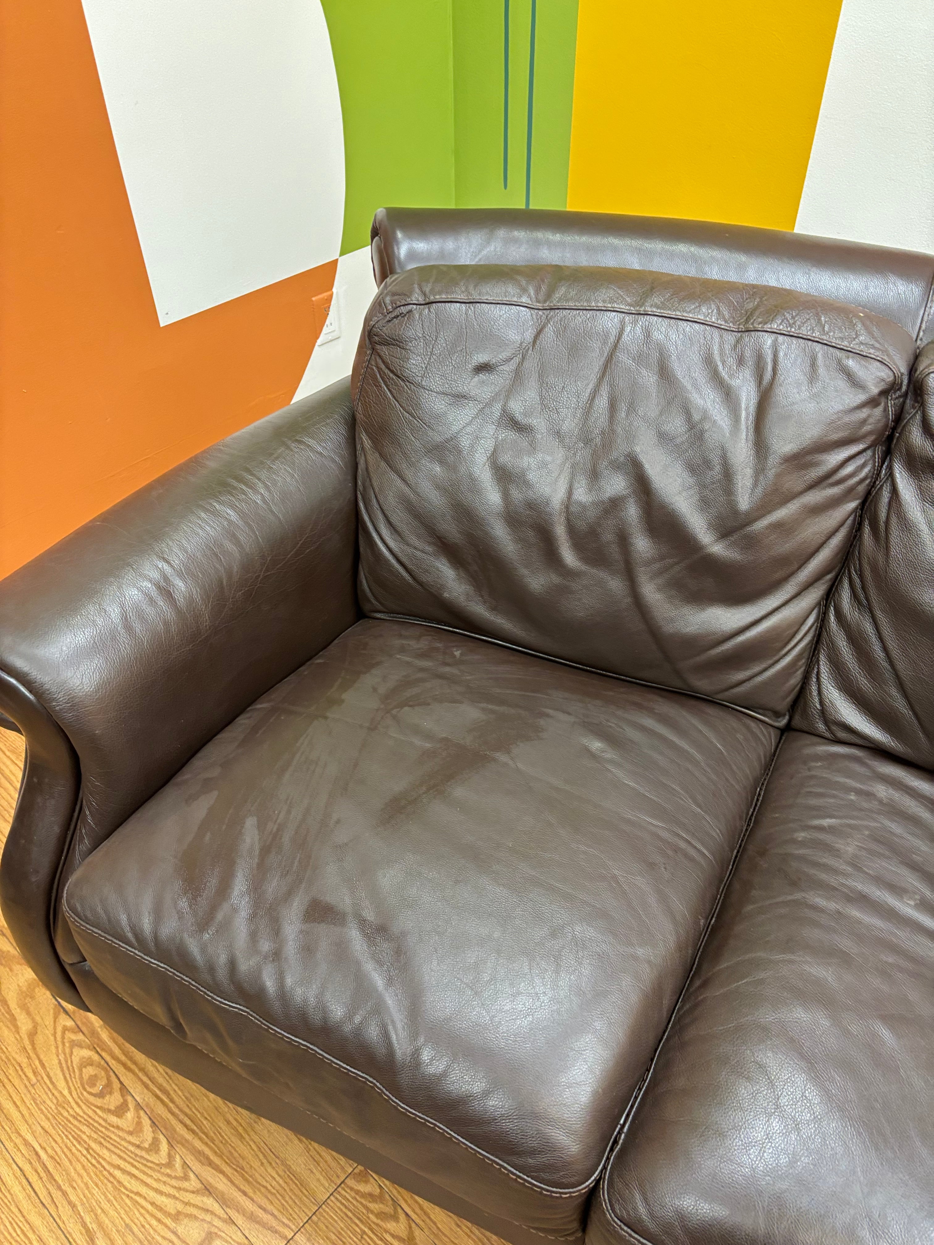 Brown Natuzzi Leather Sofa