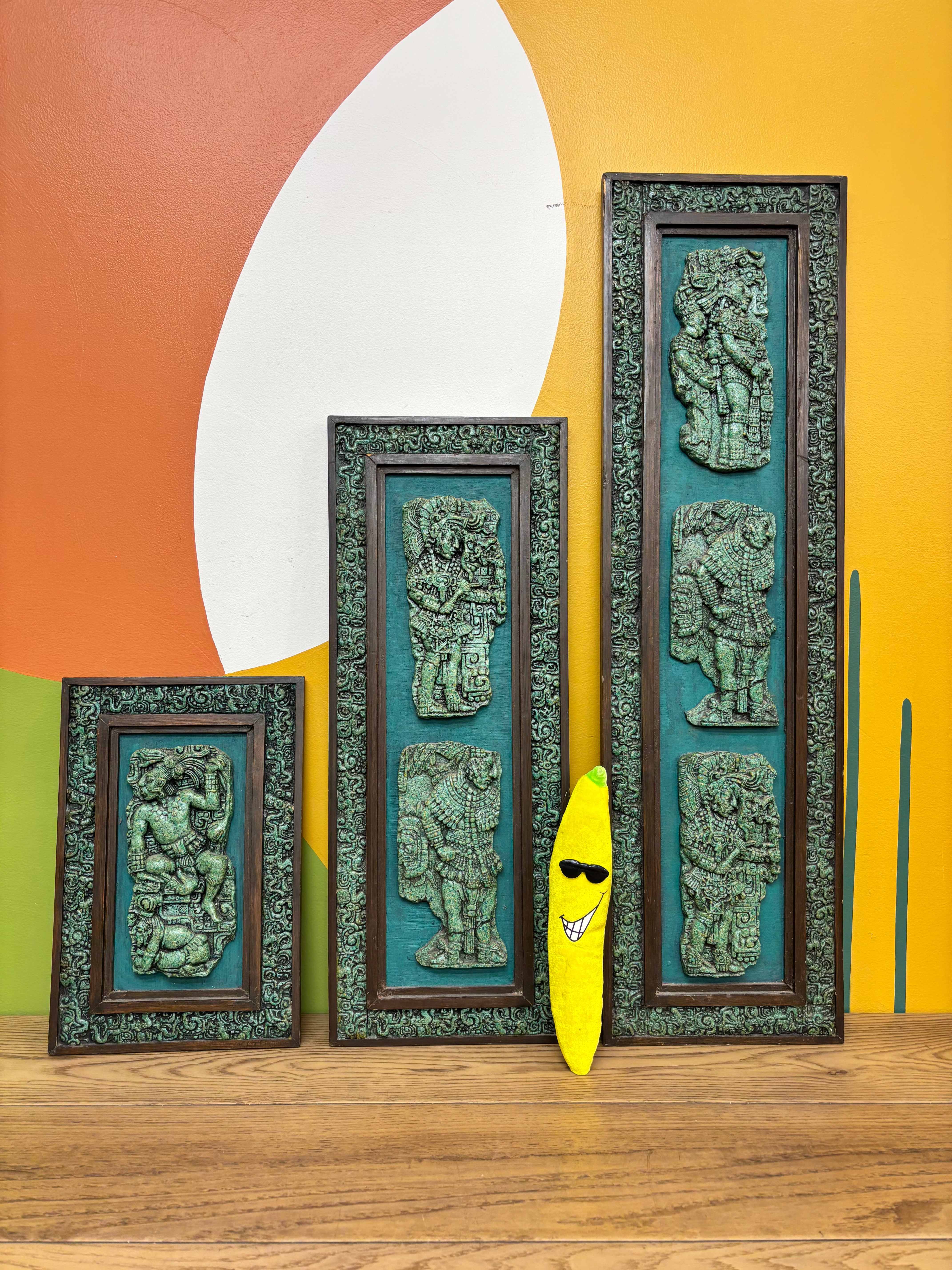 Set of 3 Mayan Style Art