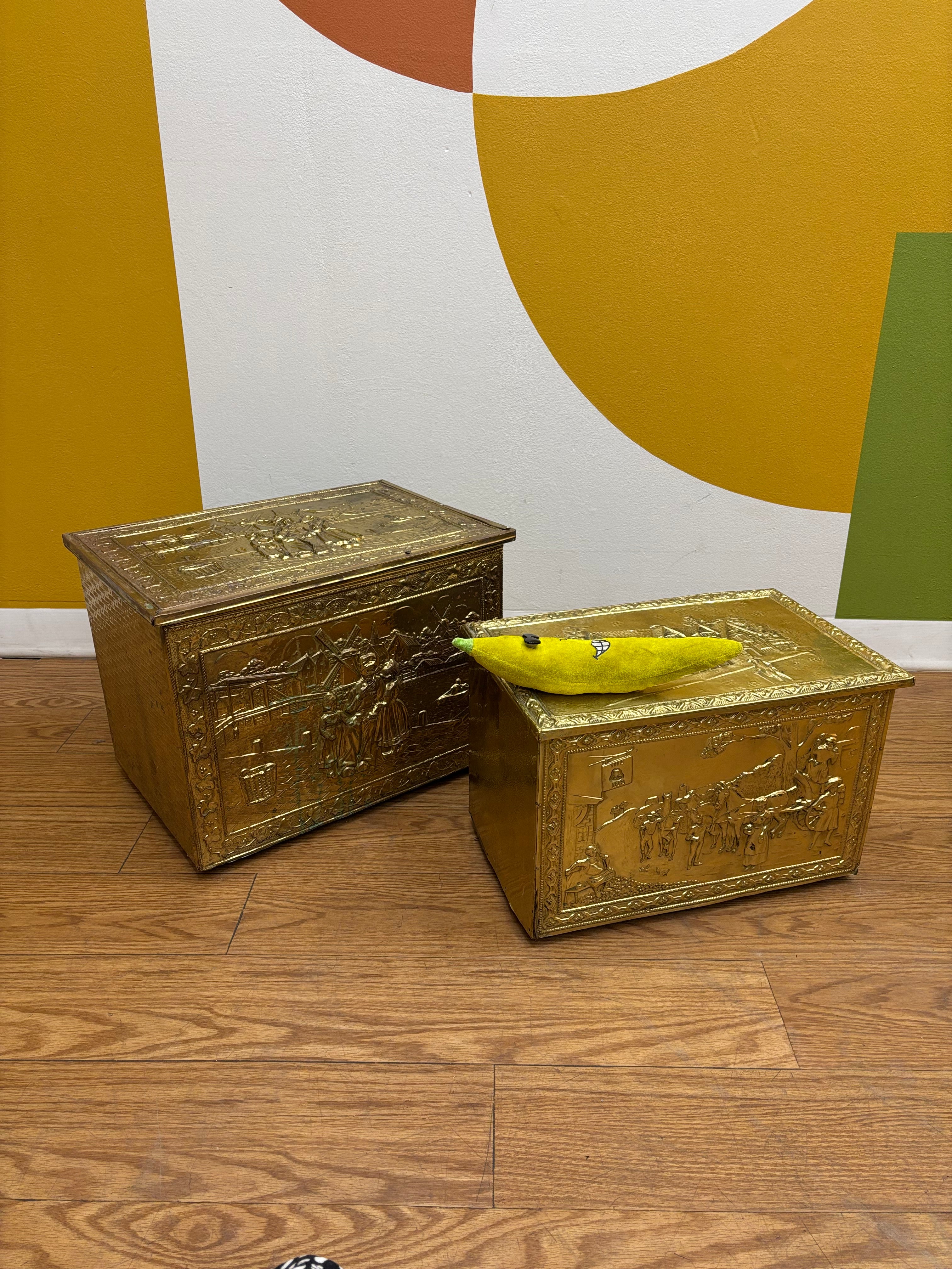 (2) Gold Tone Boxes