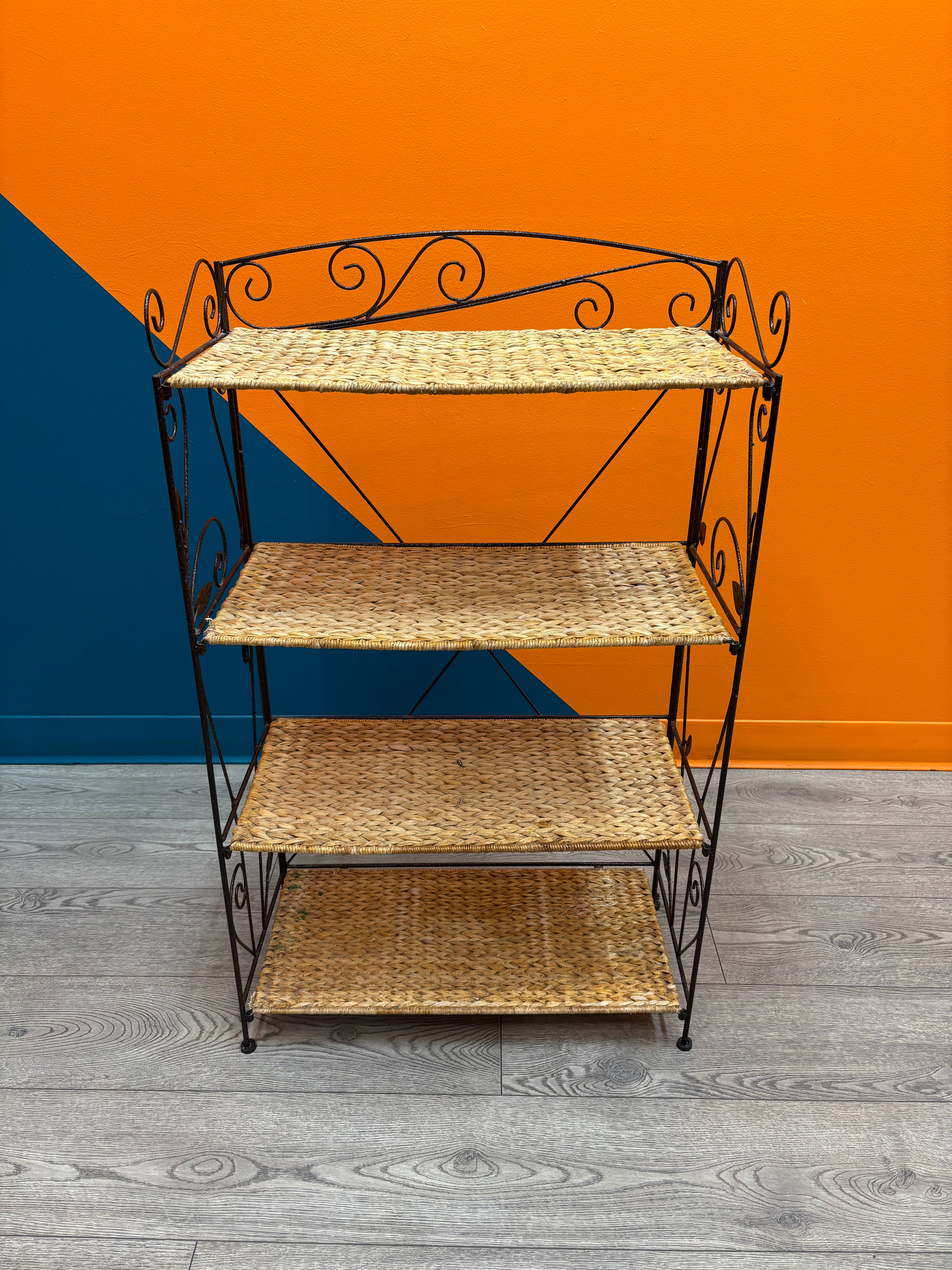 Wicker & Metal Shelf - 40"H