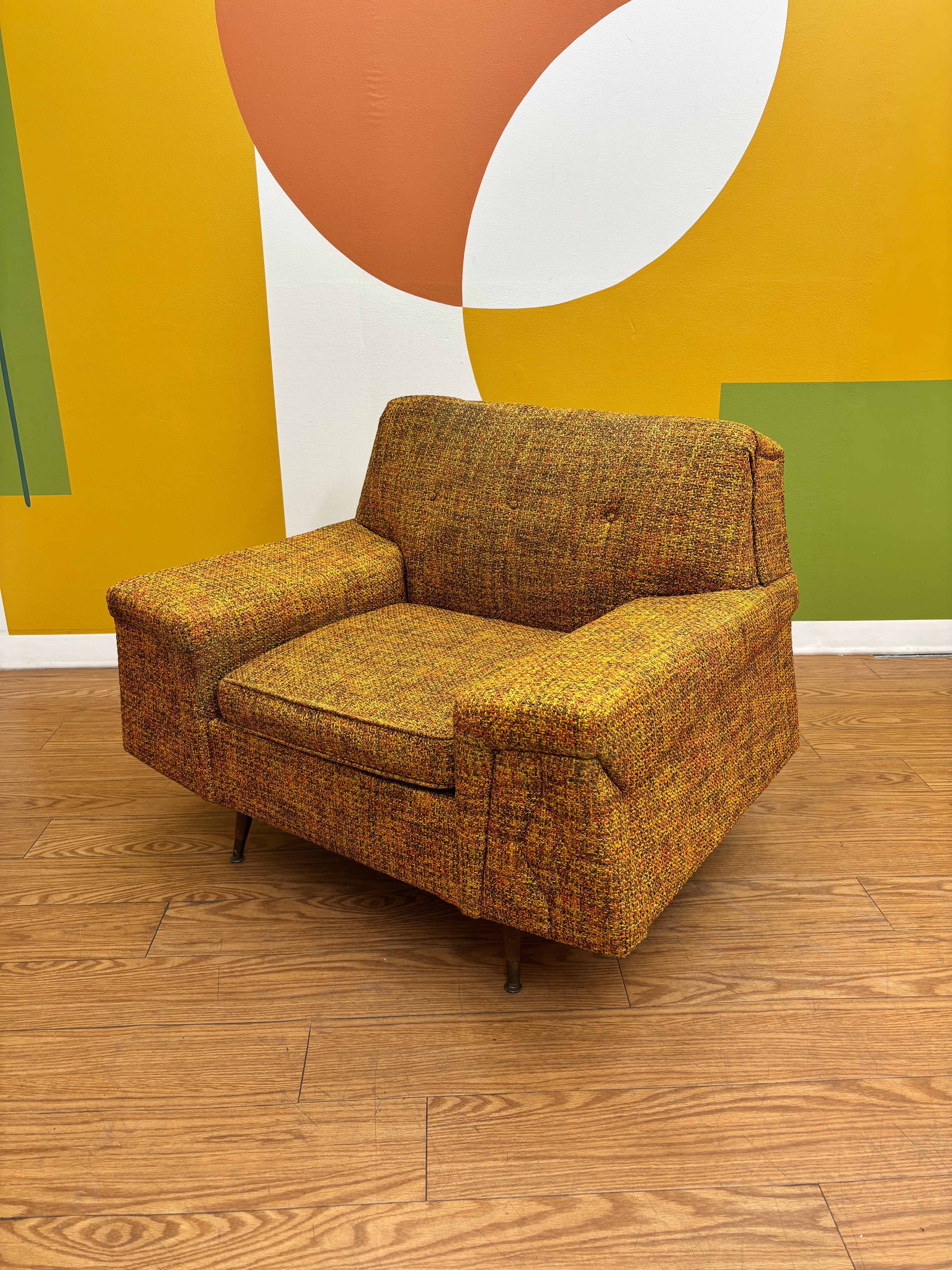 Yellow Tweed Armchair