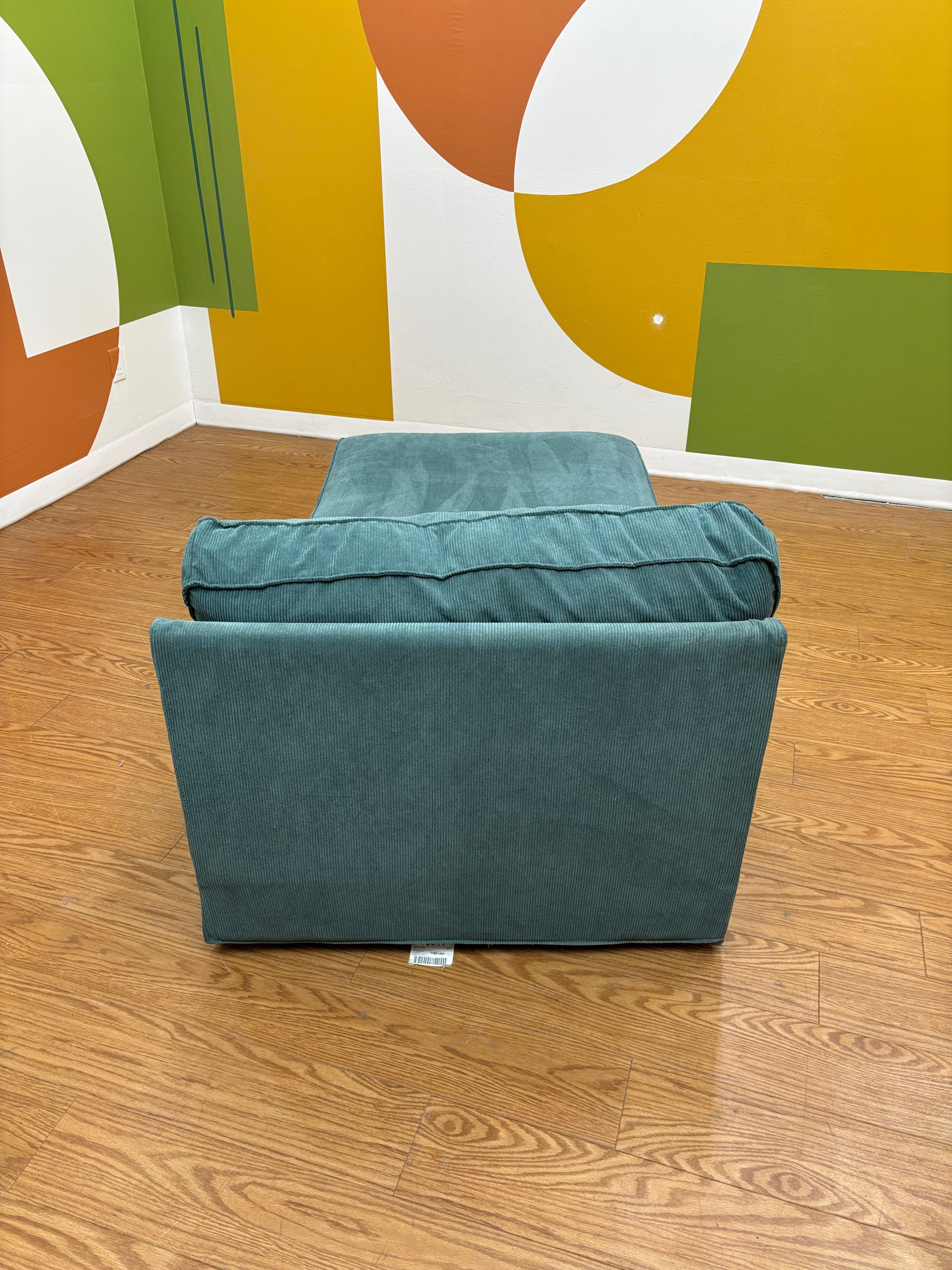 Turquoise Fabric Chaise