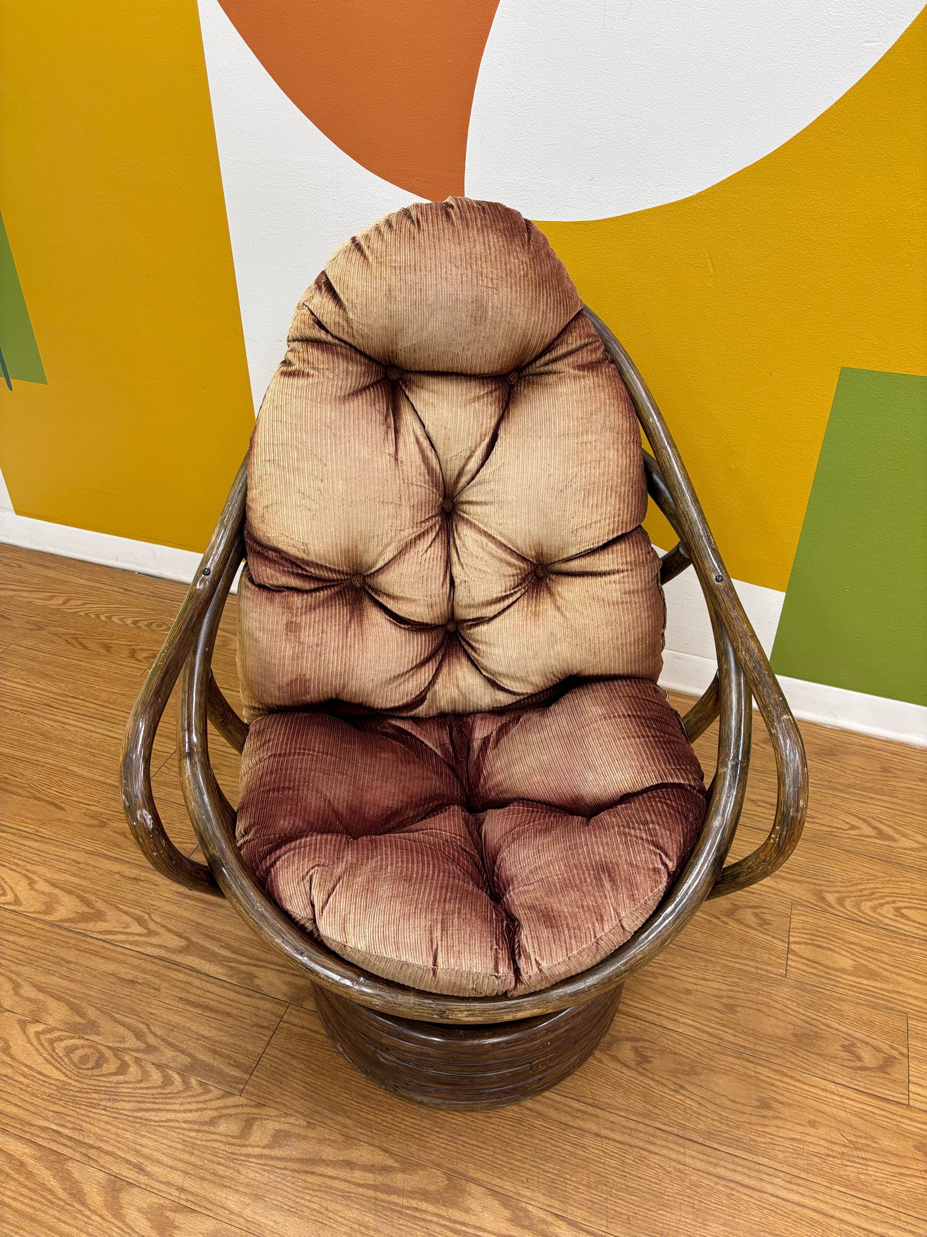 Rattan Swivel Egg Chair #1