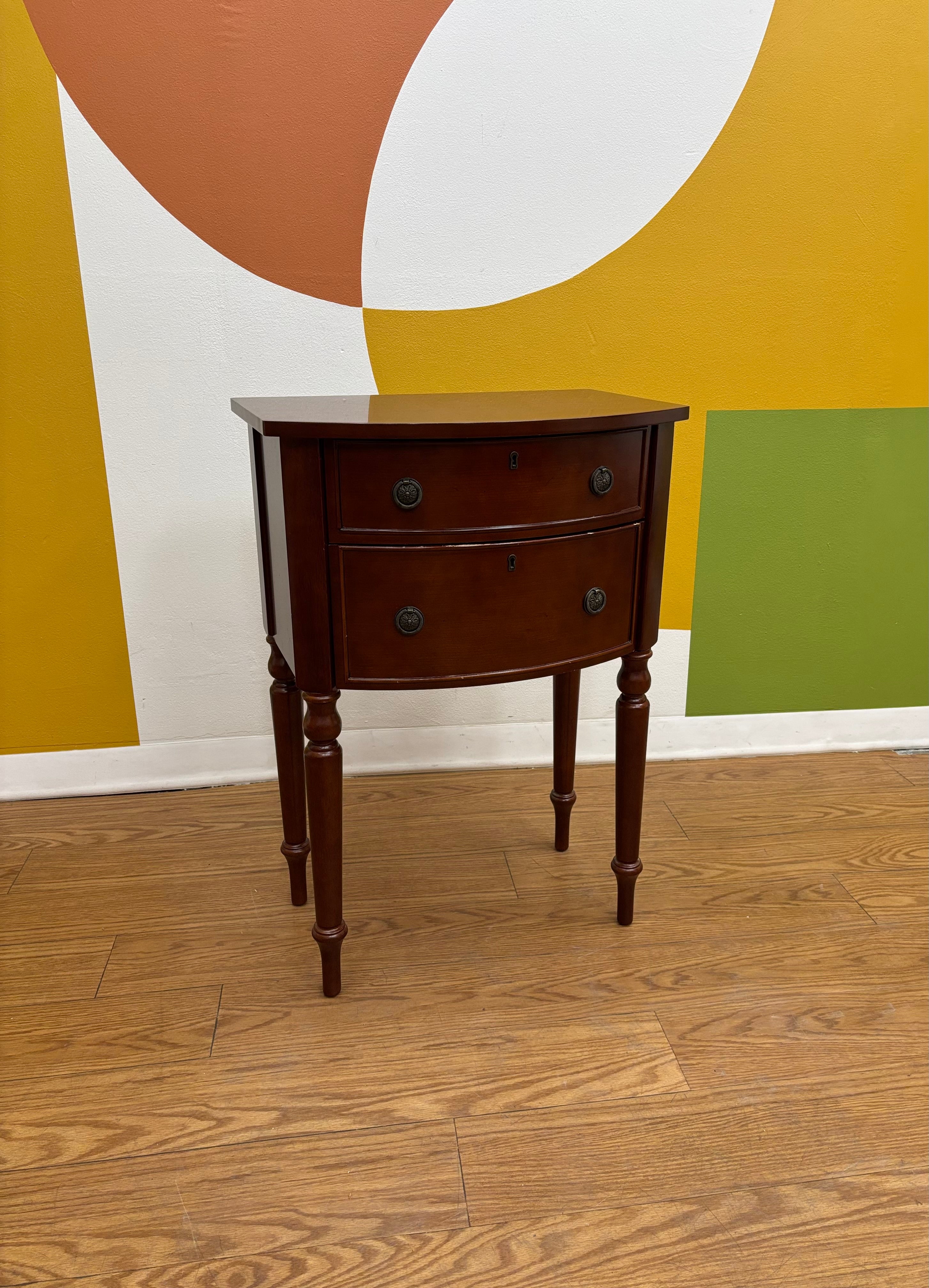 Wood Side Table with Drawers