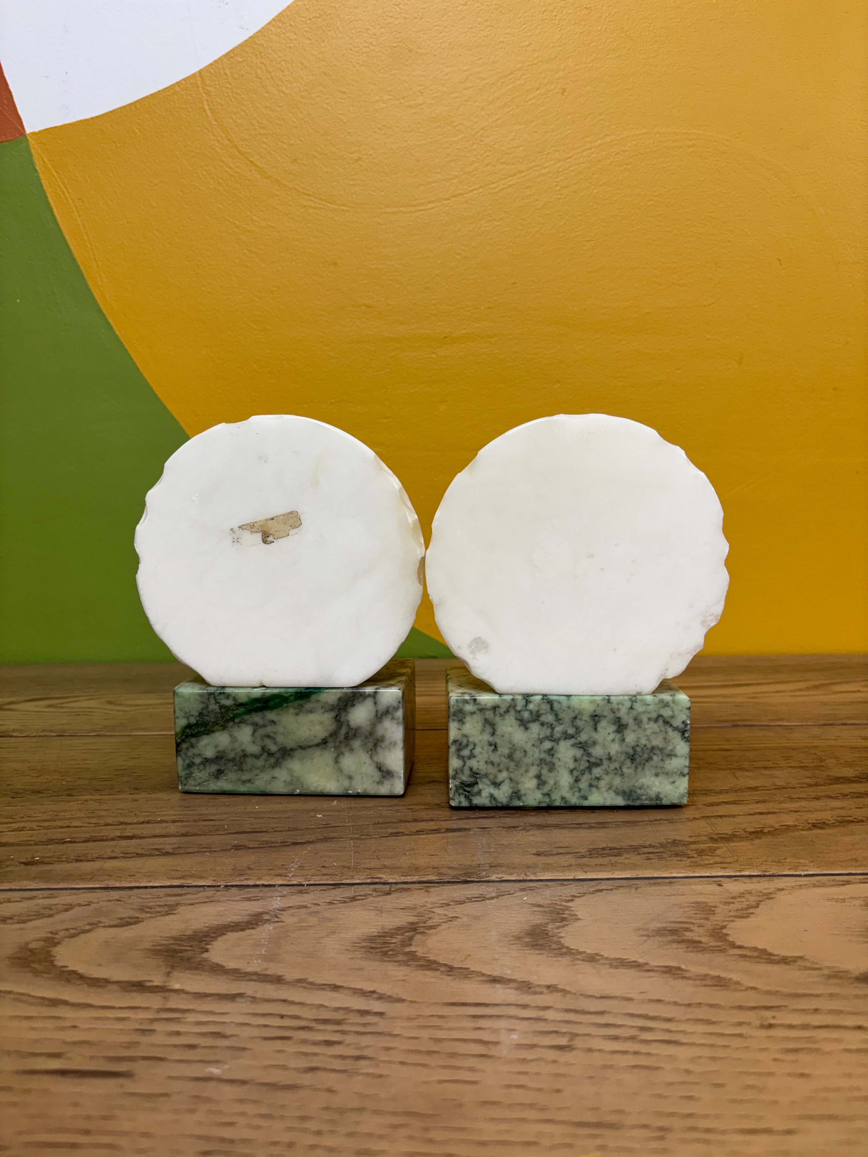 Alabaster Golf Ball Bookends