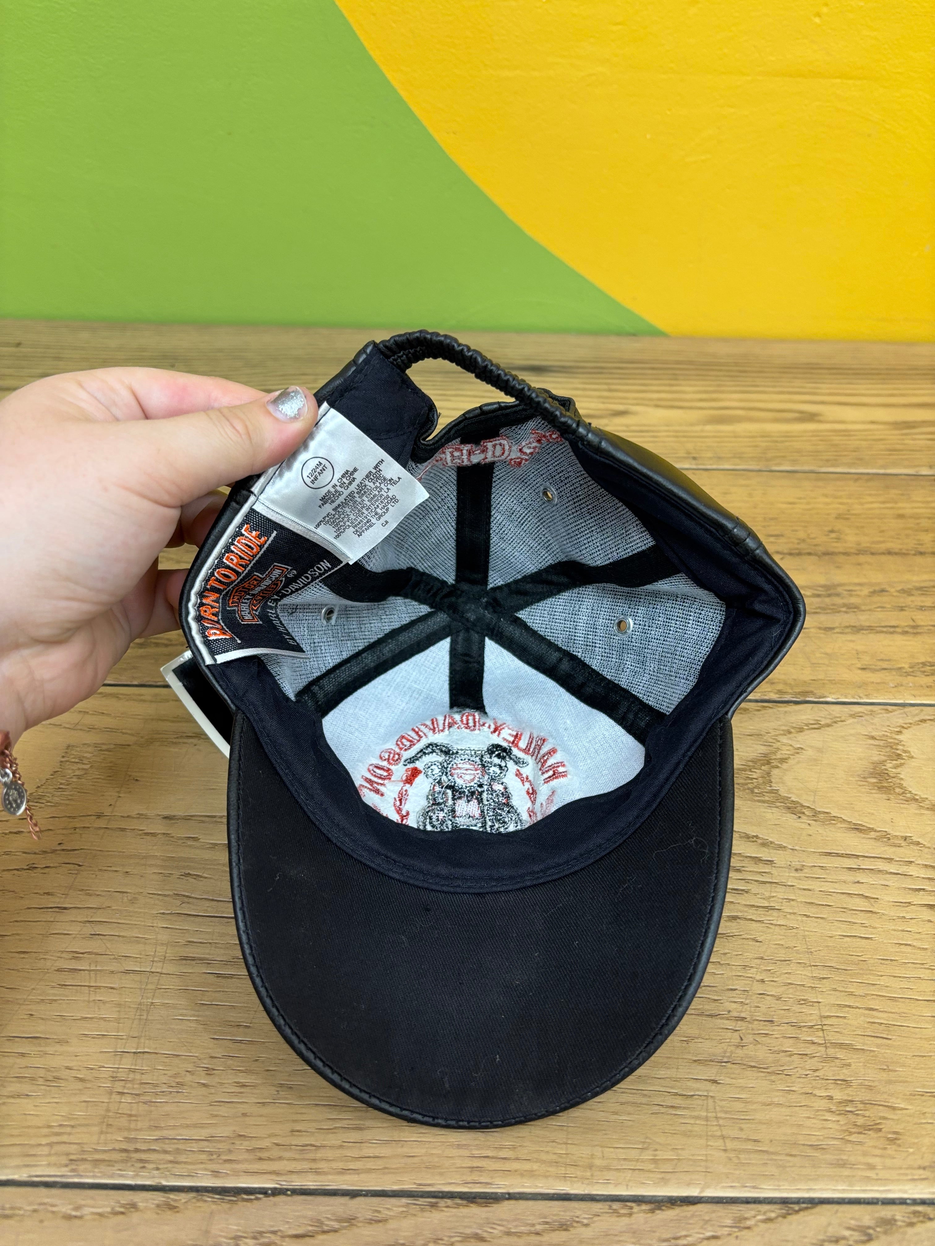 Harley Davidson Pleather Cap - 12/24 Months