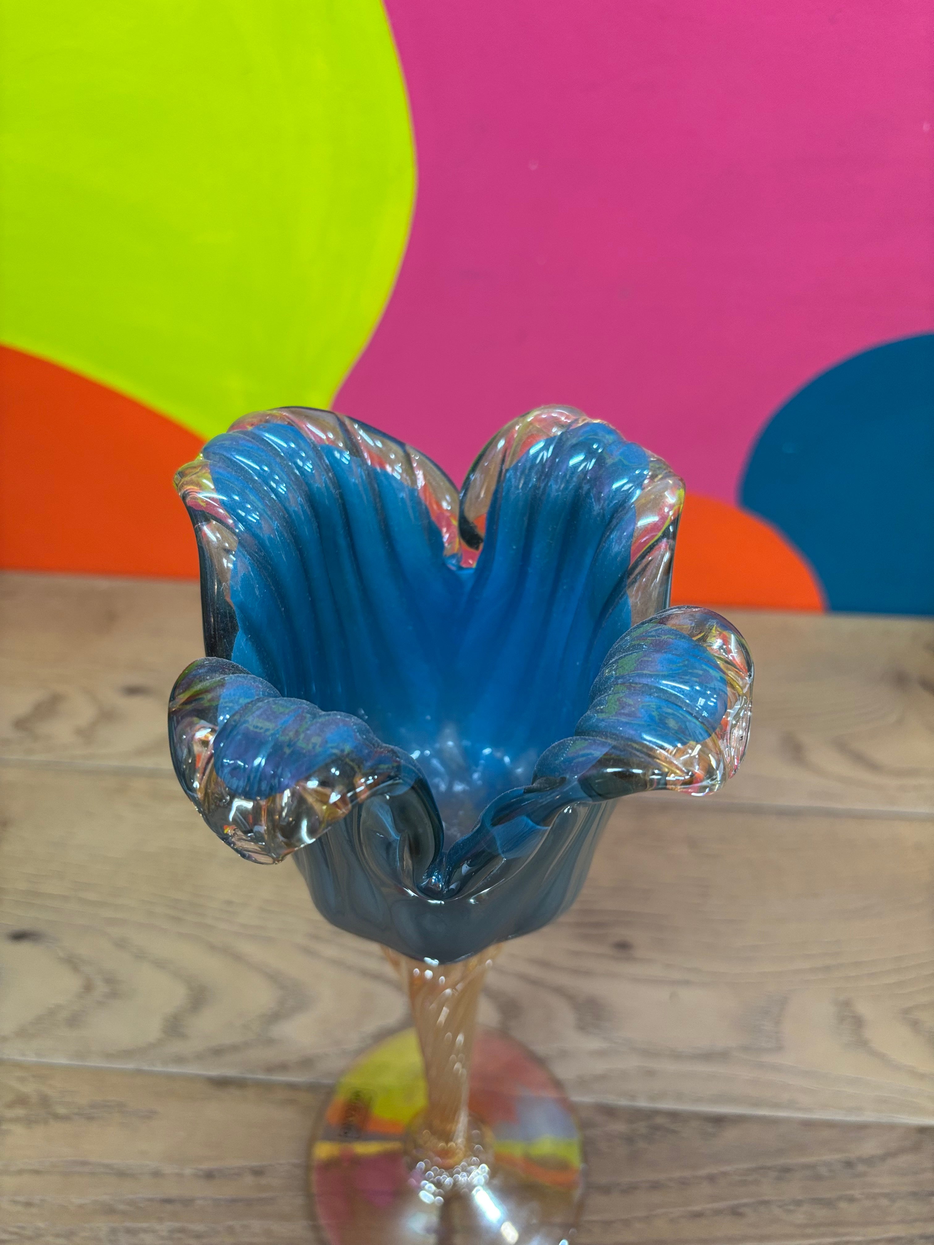 Tall Murano Glass Tulip Candle Holder #1