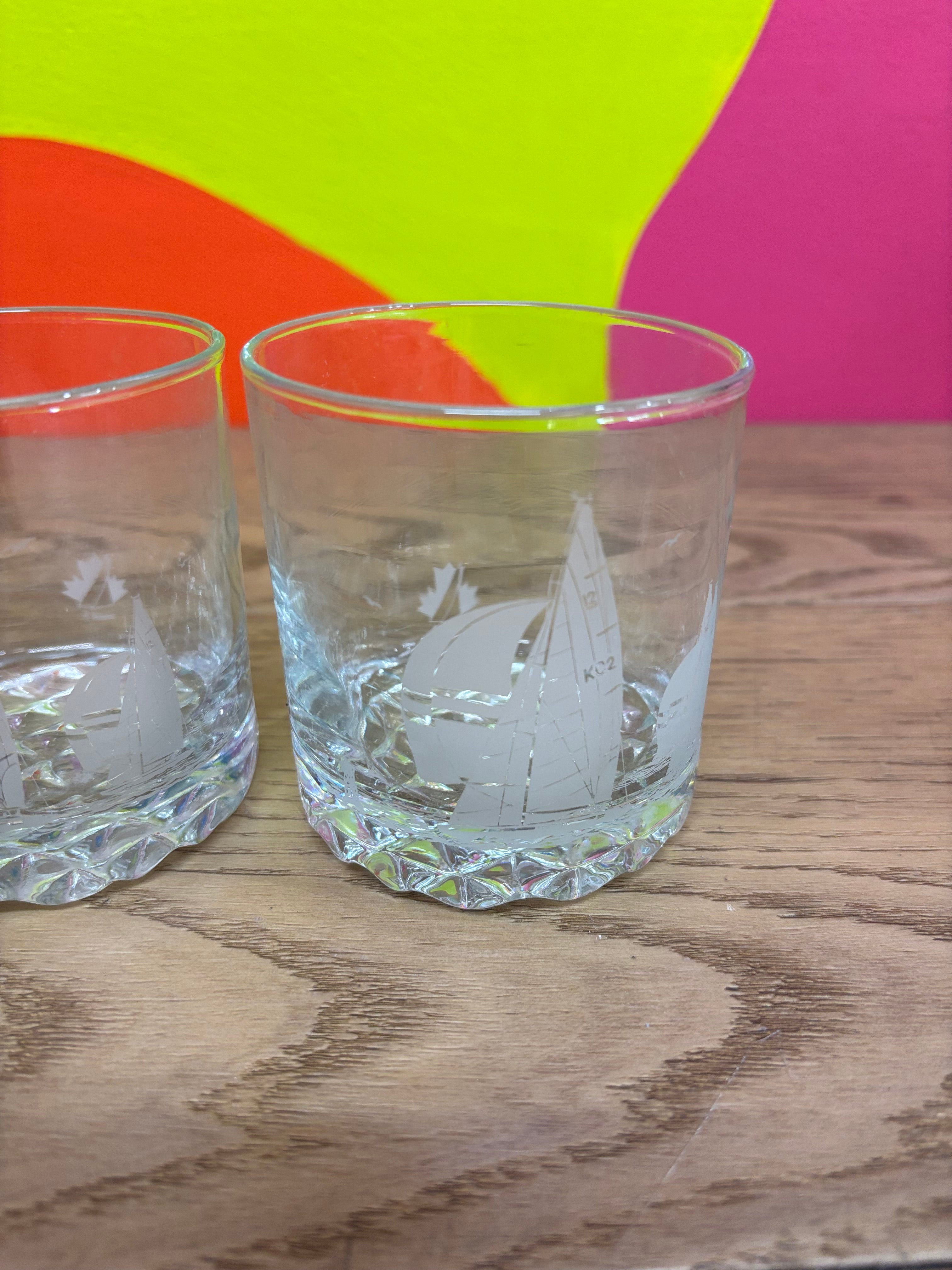 (2) Nautical Themed Glasses