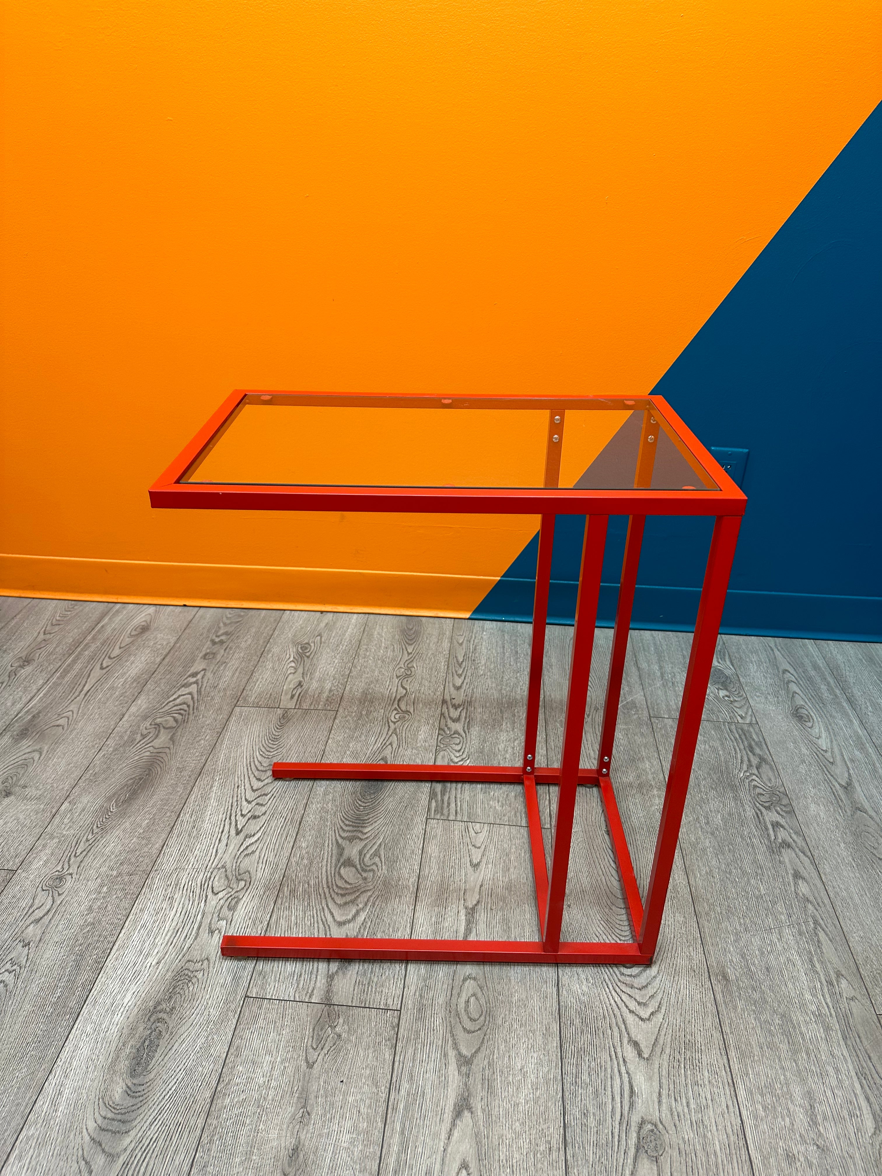 Red Glass Side Table