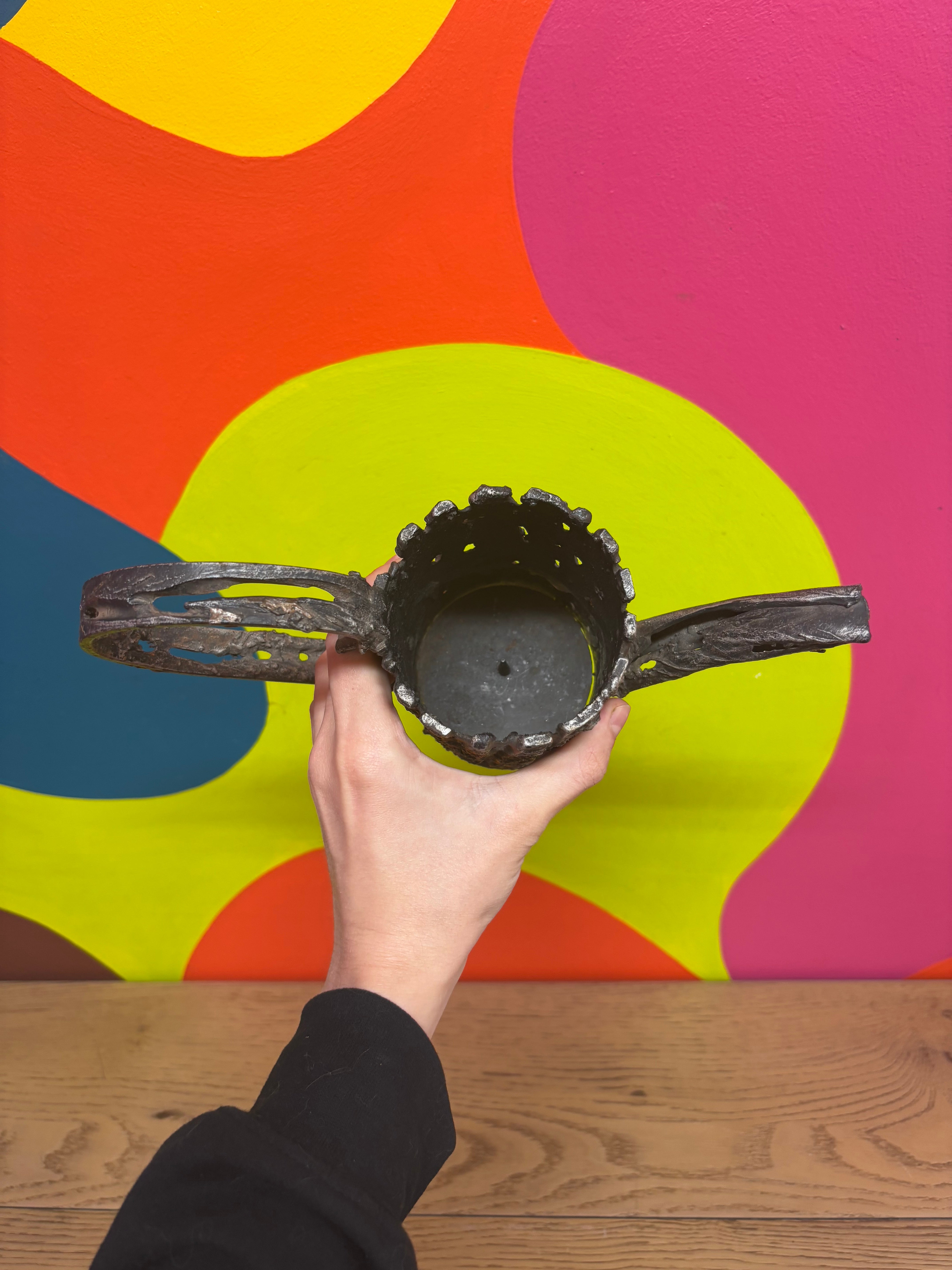 Metal Watering Can Tree Trunk Candle Holder