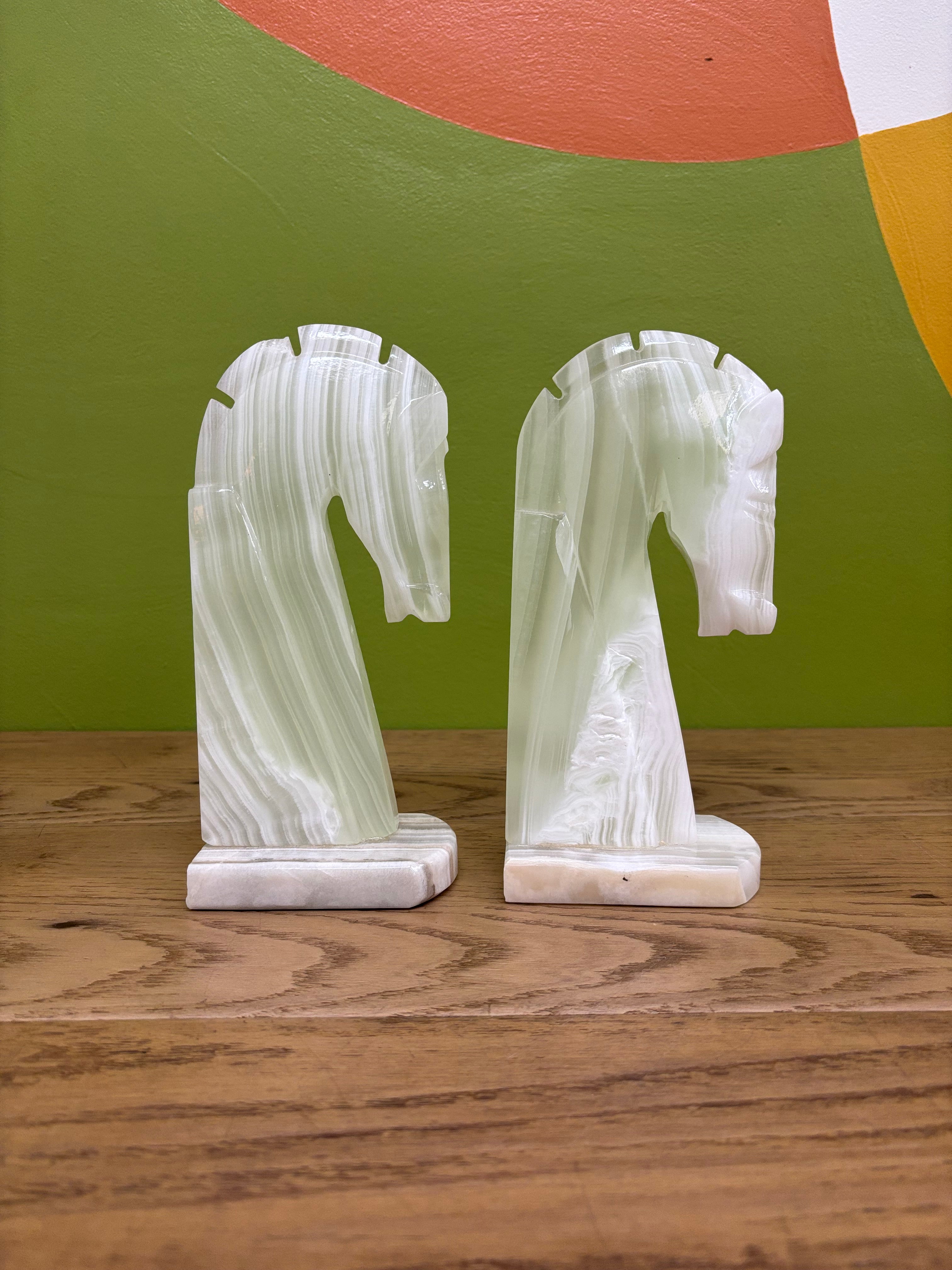 Onyx Horse Head Bookends