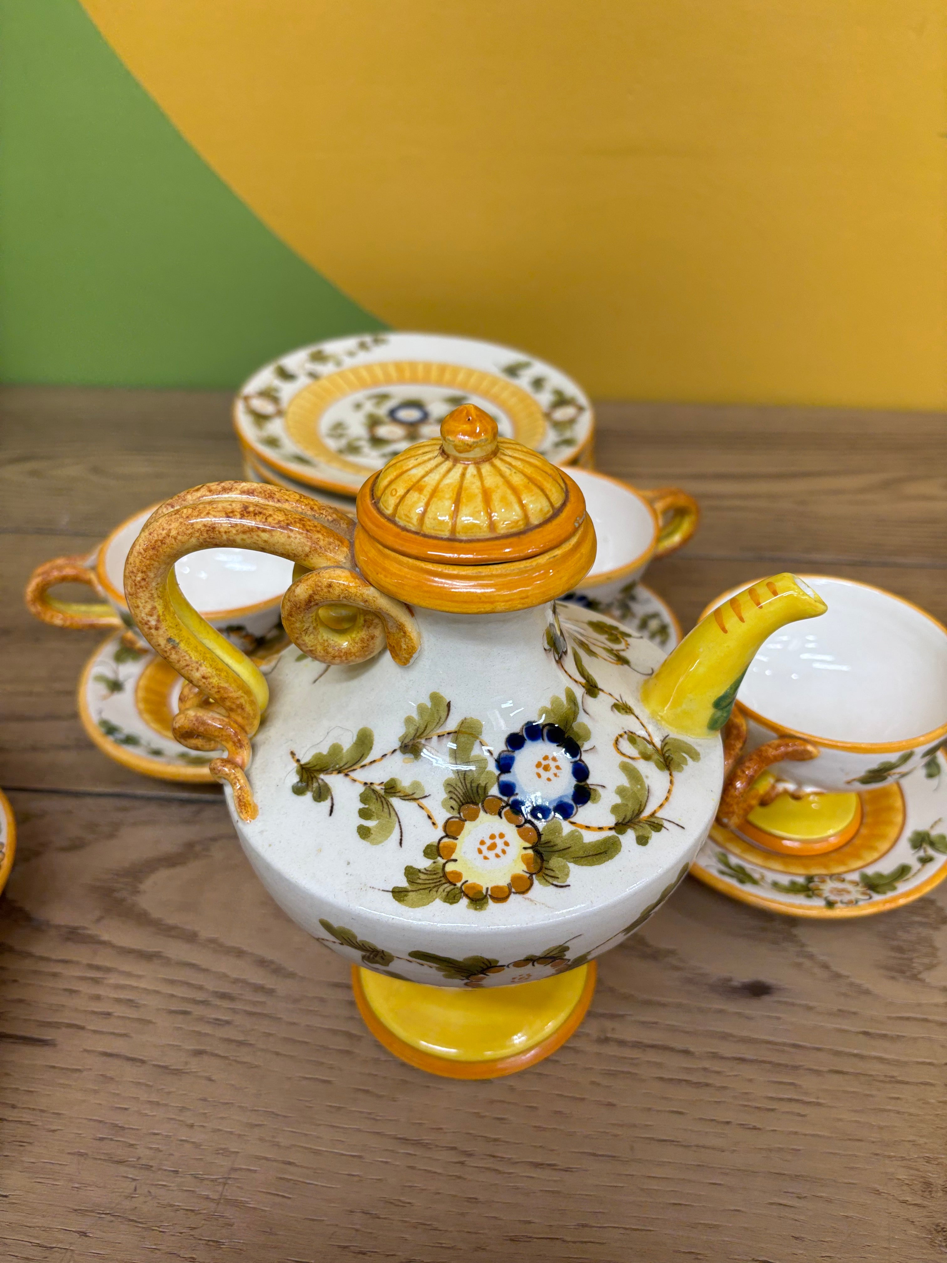 Hand Painted Ceramic Teapot Set