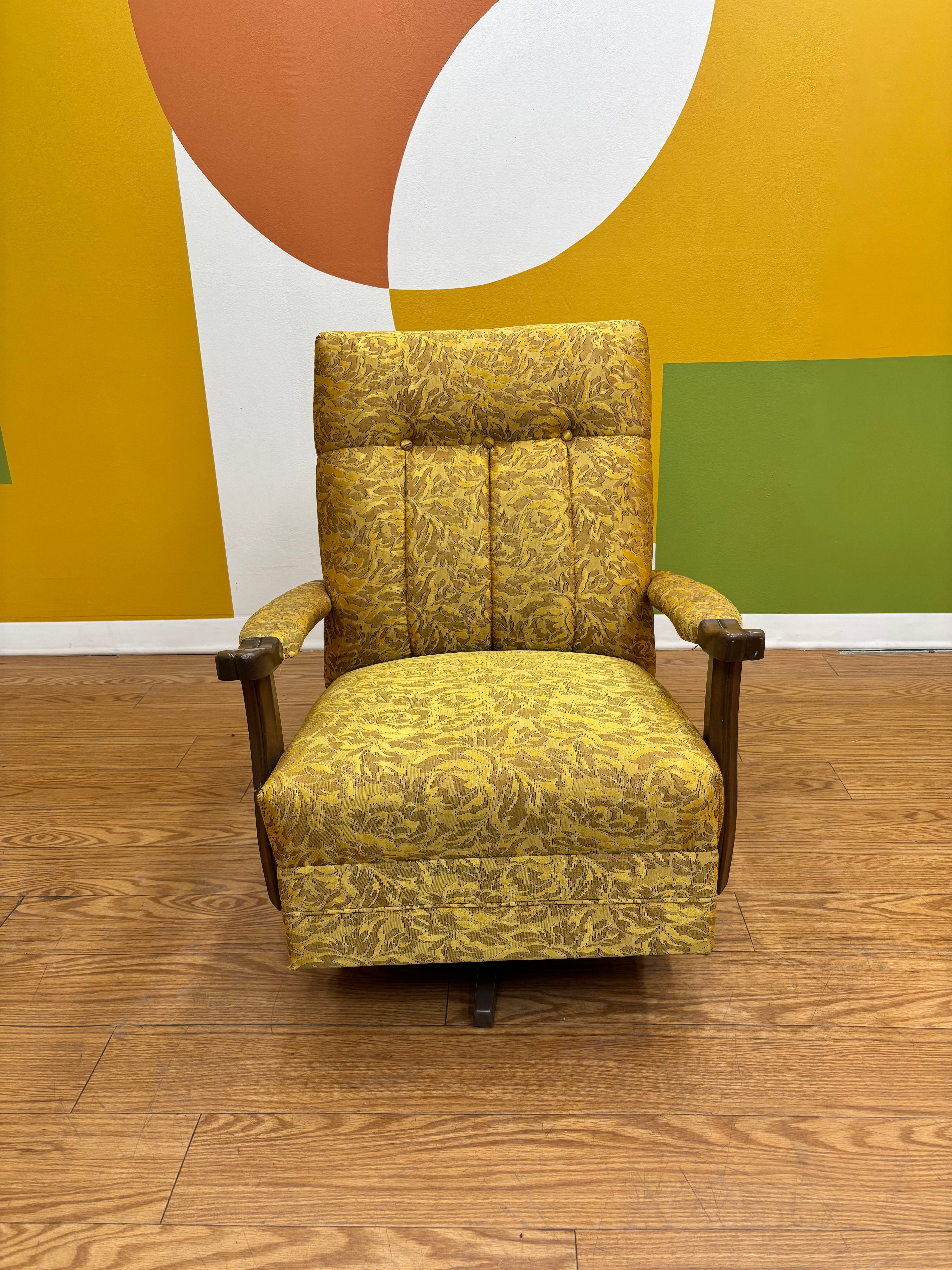 Yellow Swivel Rocking Chair