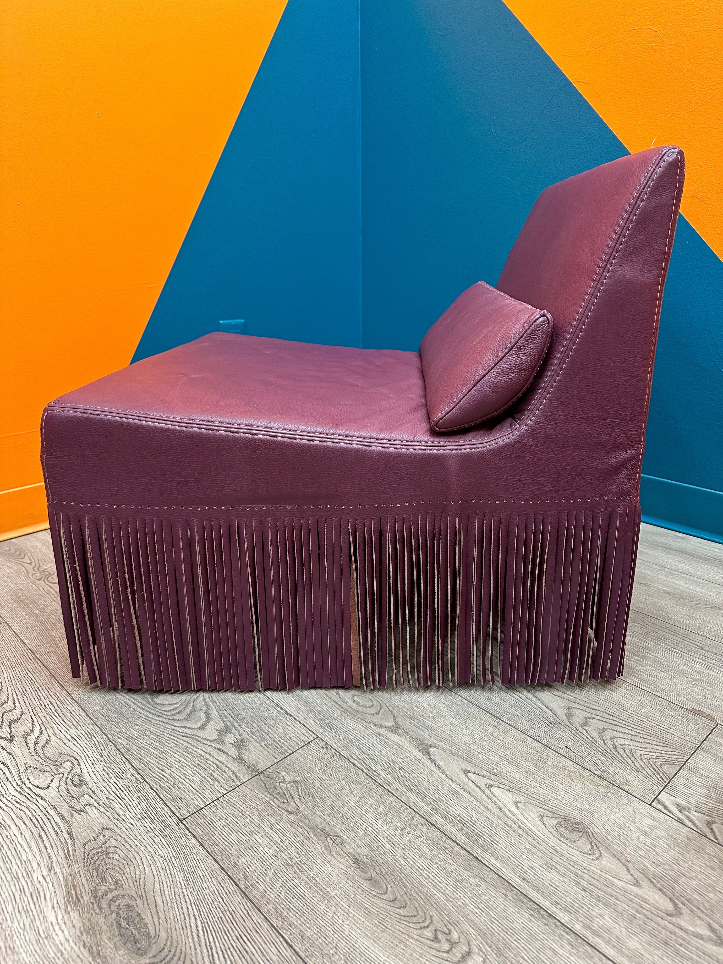 Dandy Home Collection by Gamma Arredamenti Purple Fringe PNA Chair & Ottoman