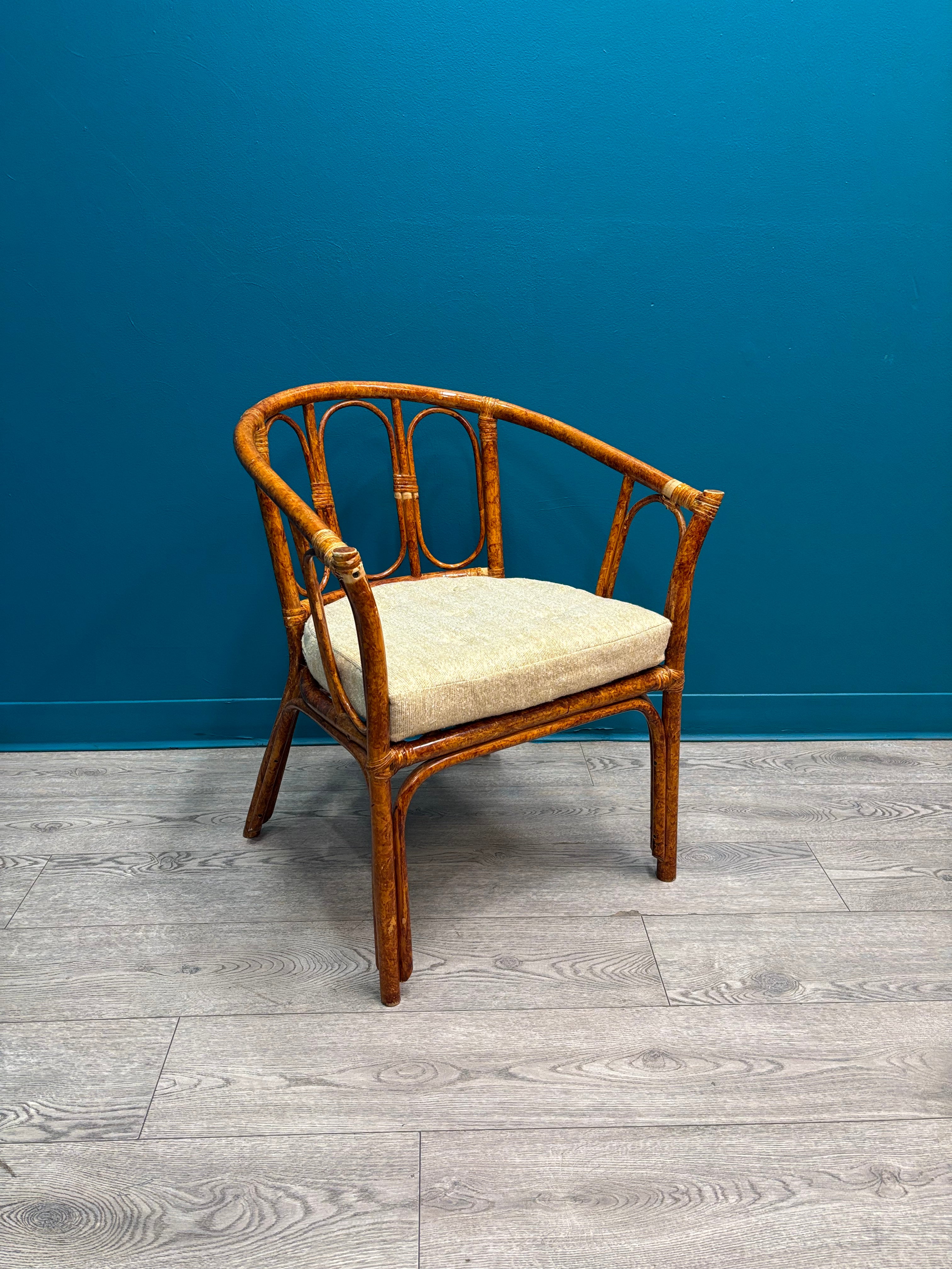 Barrel Shaped Rattan Chair