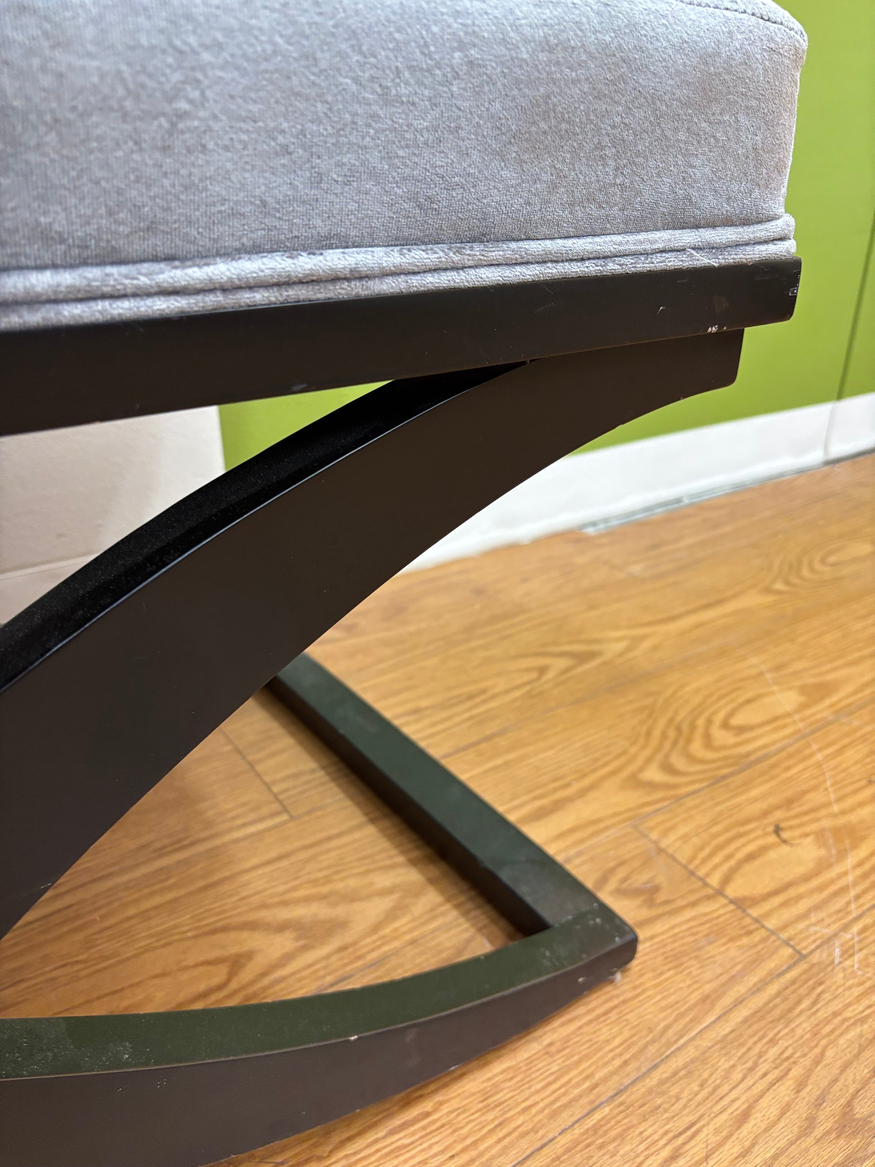 Light Grey Velvet Bench