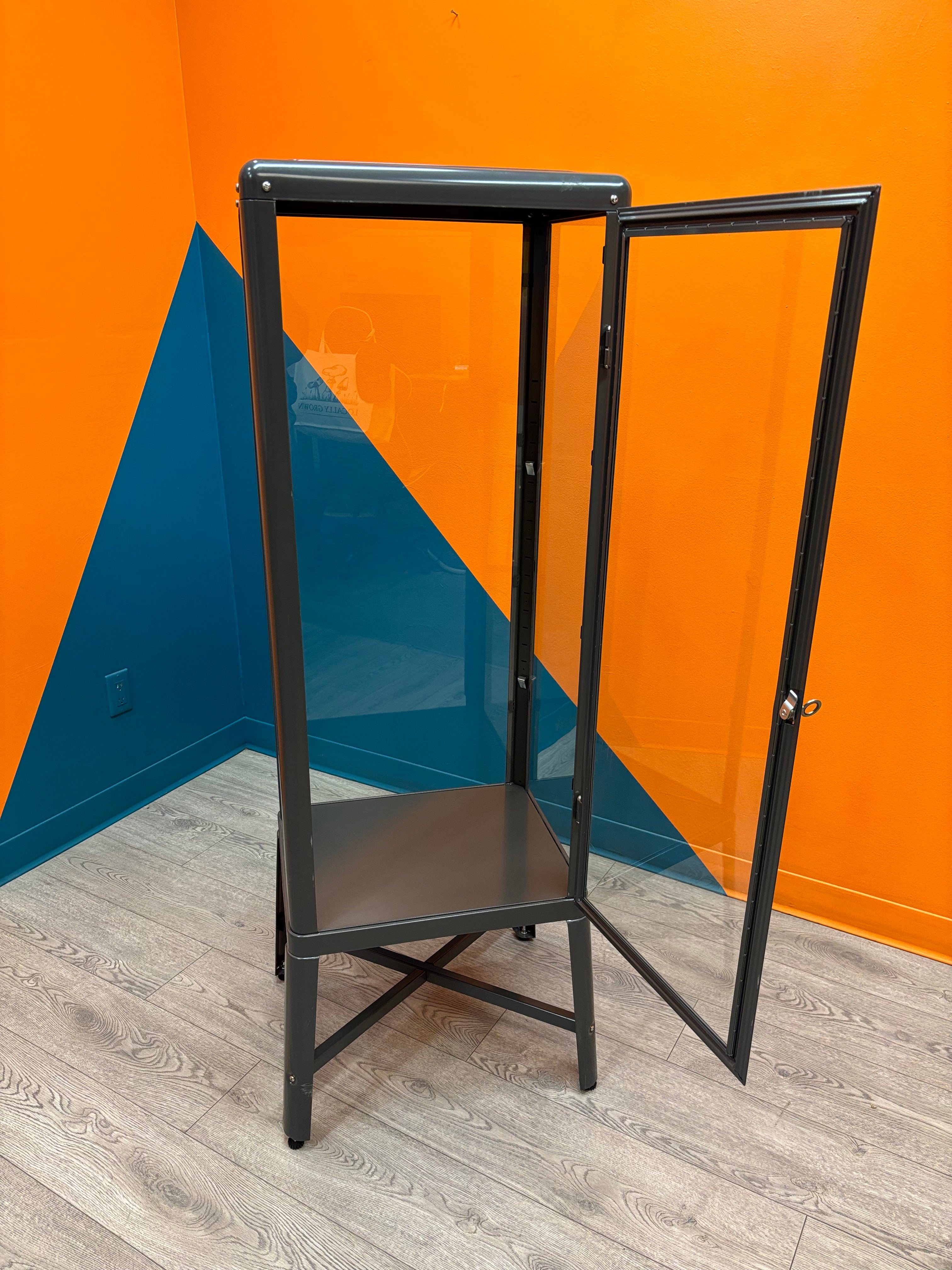 Charcoal Glass Door Cabinet with Key (FABRIKOR) - Ikea