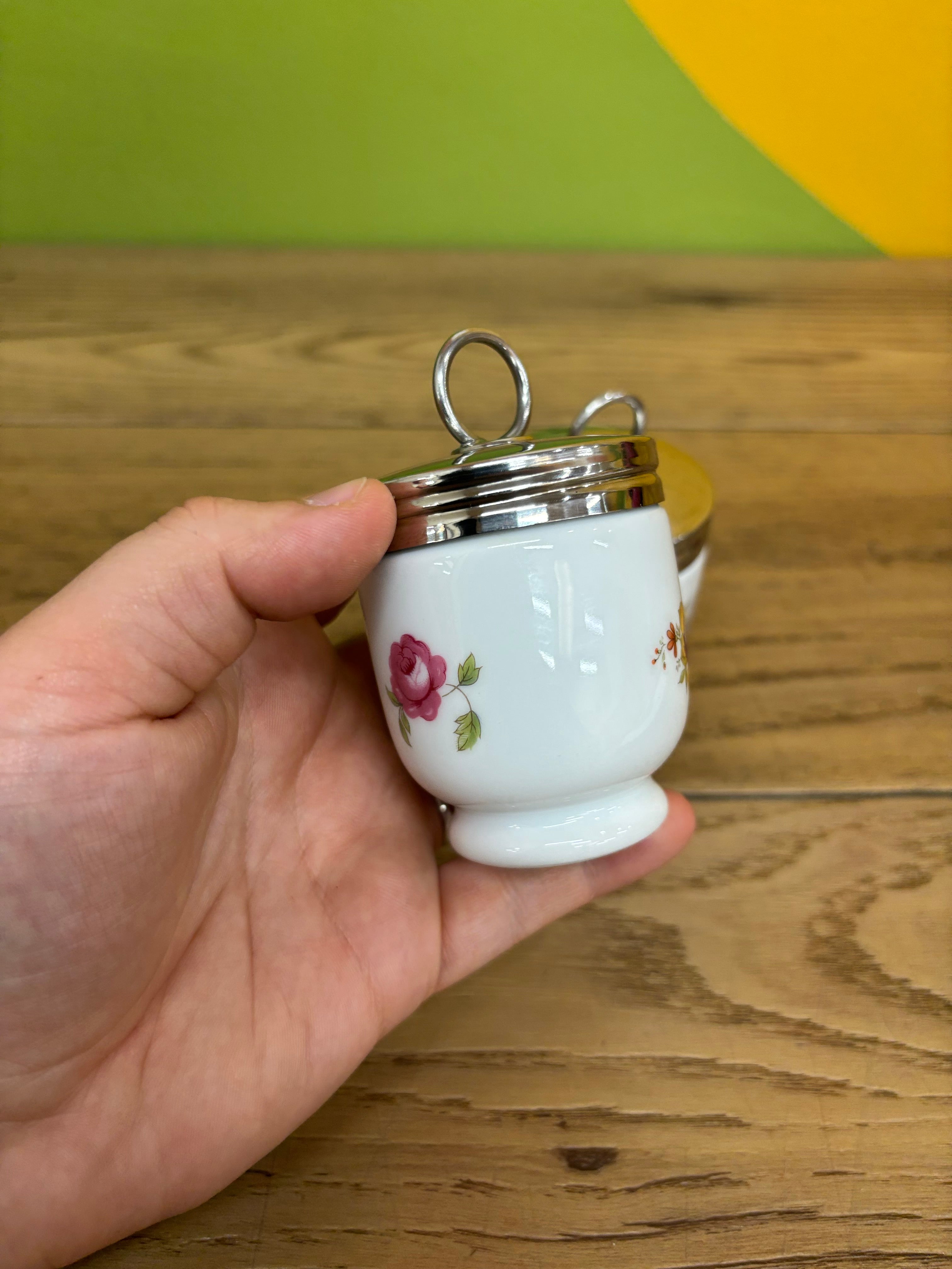 (2) Porcelain Egg Coddler