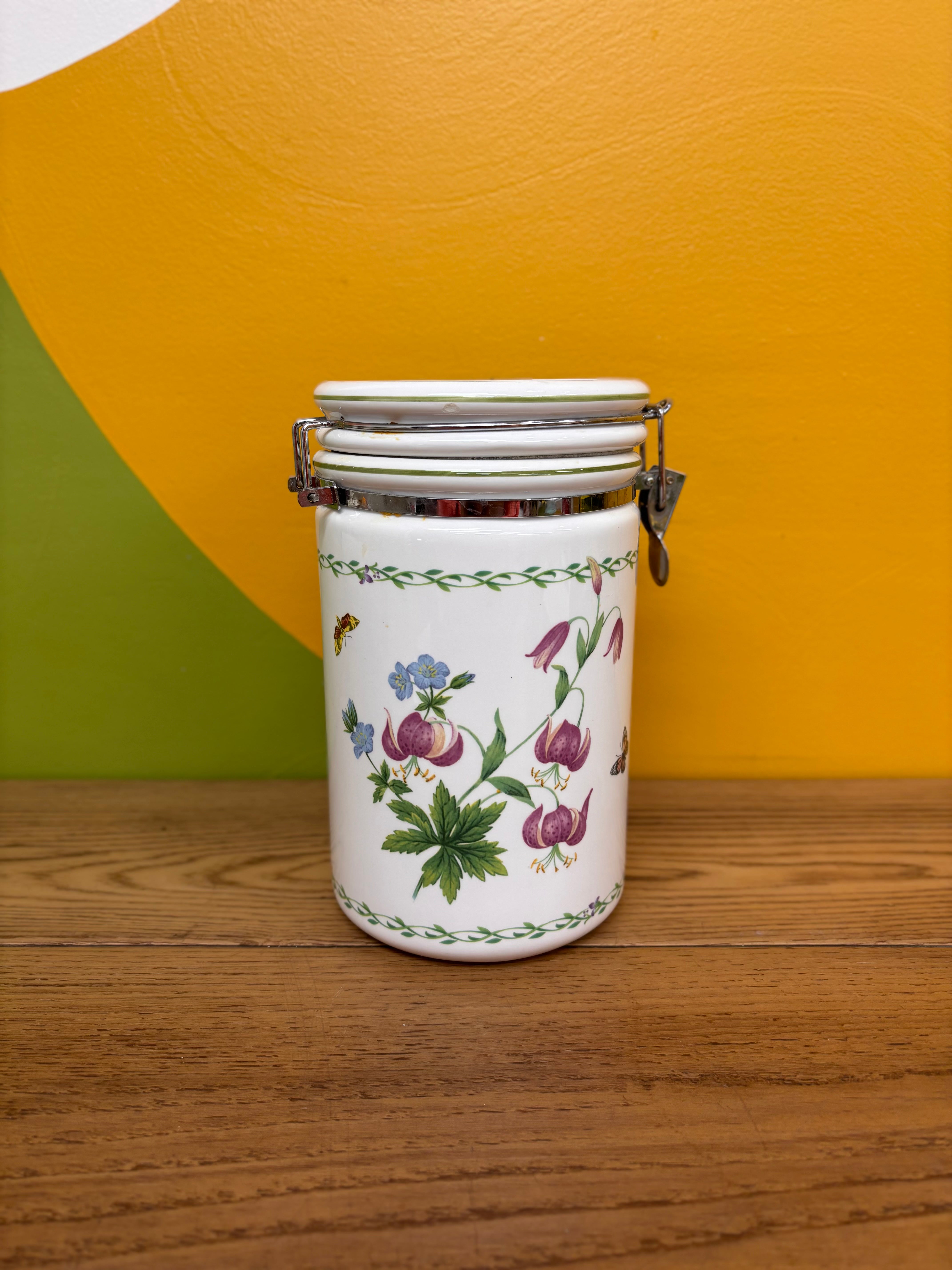 Tall Floral Canister