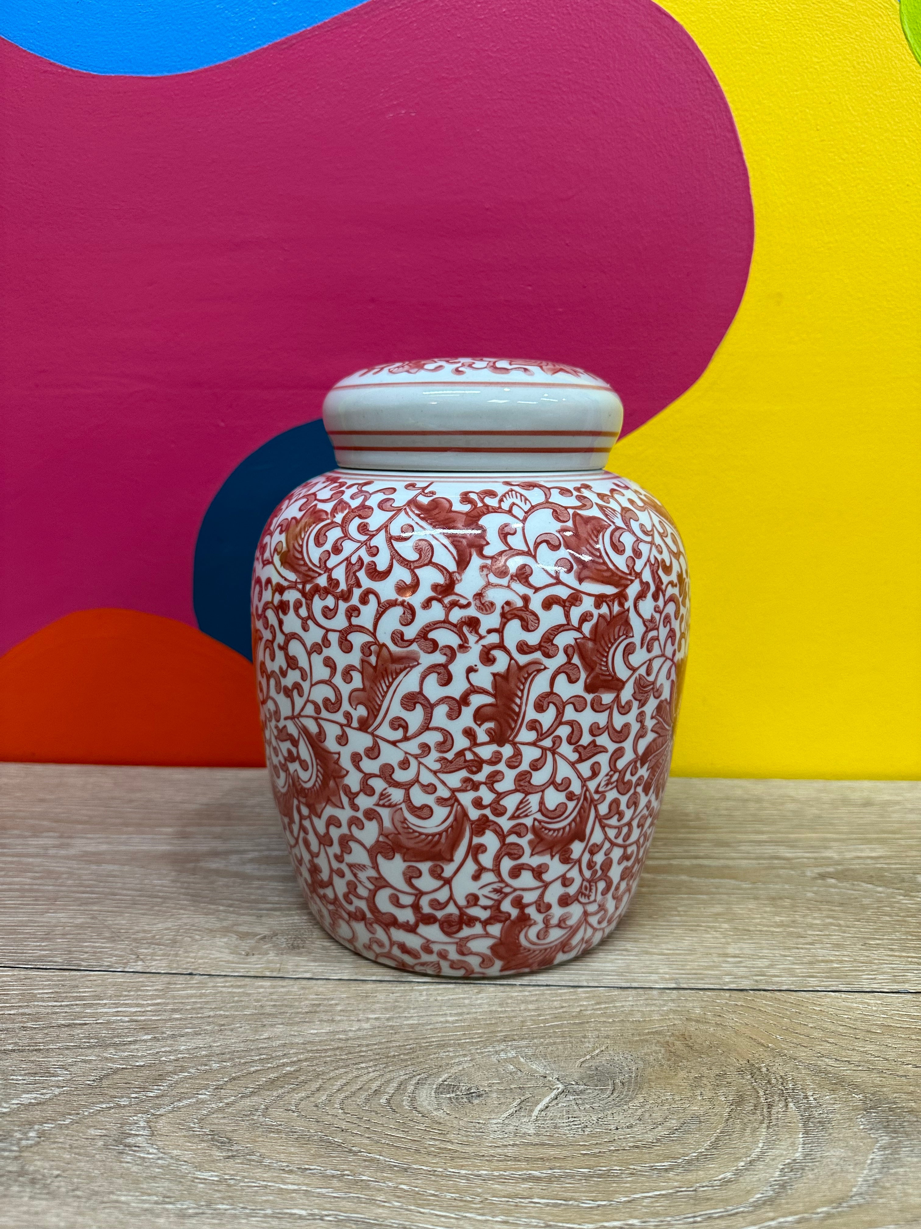 Red Ceramic Canister #1