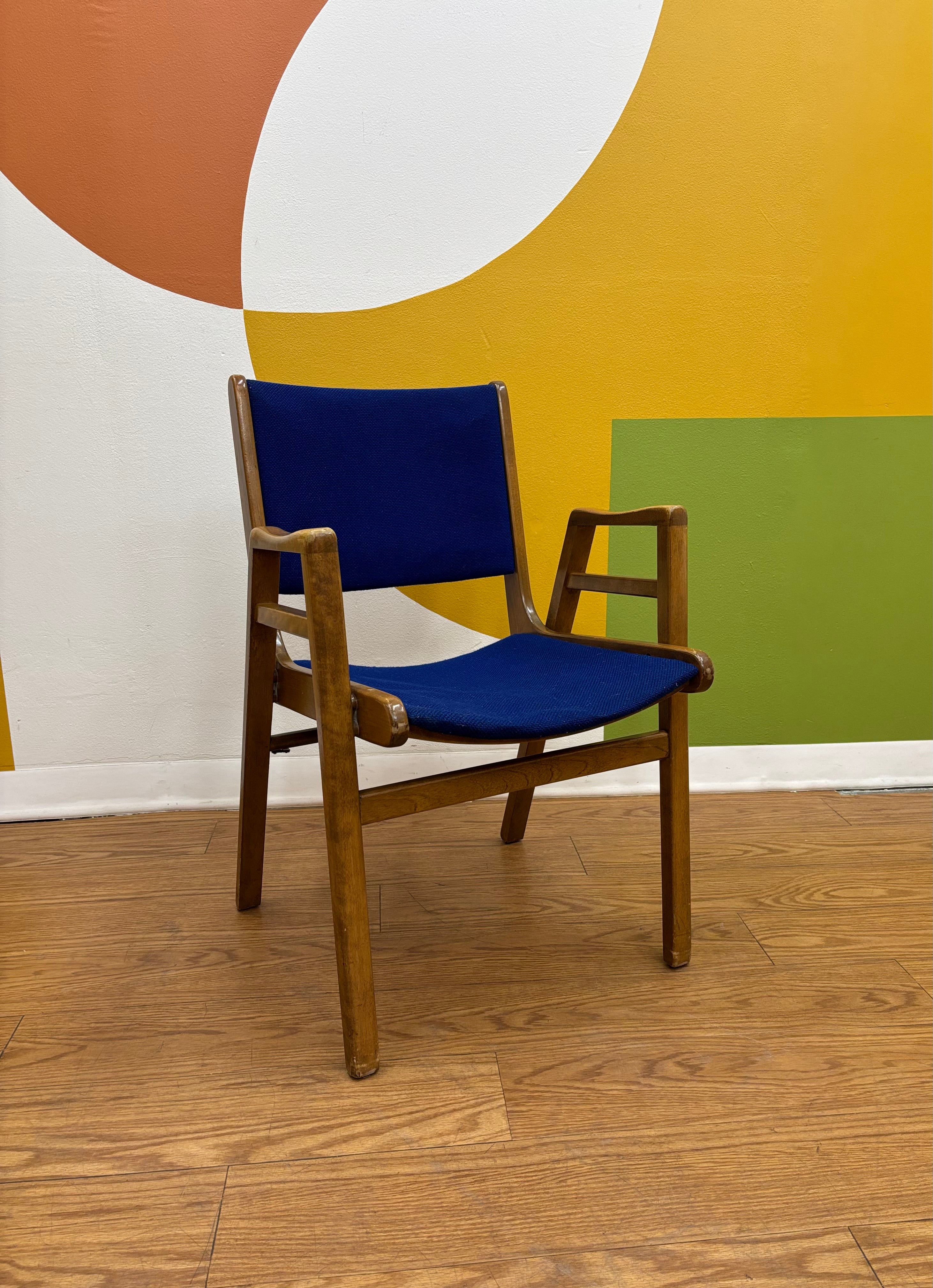 Cobalt Blue Wood Chair