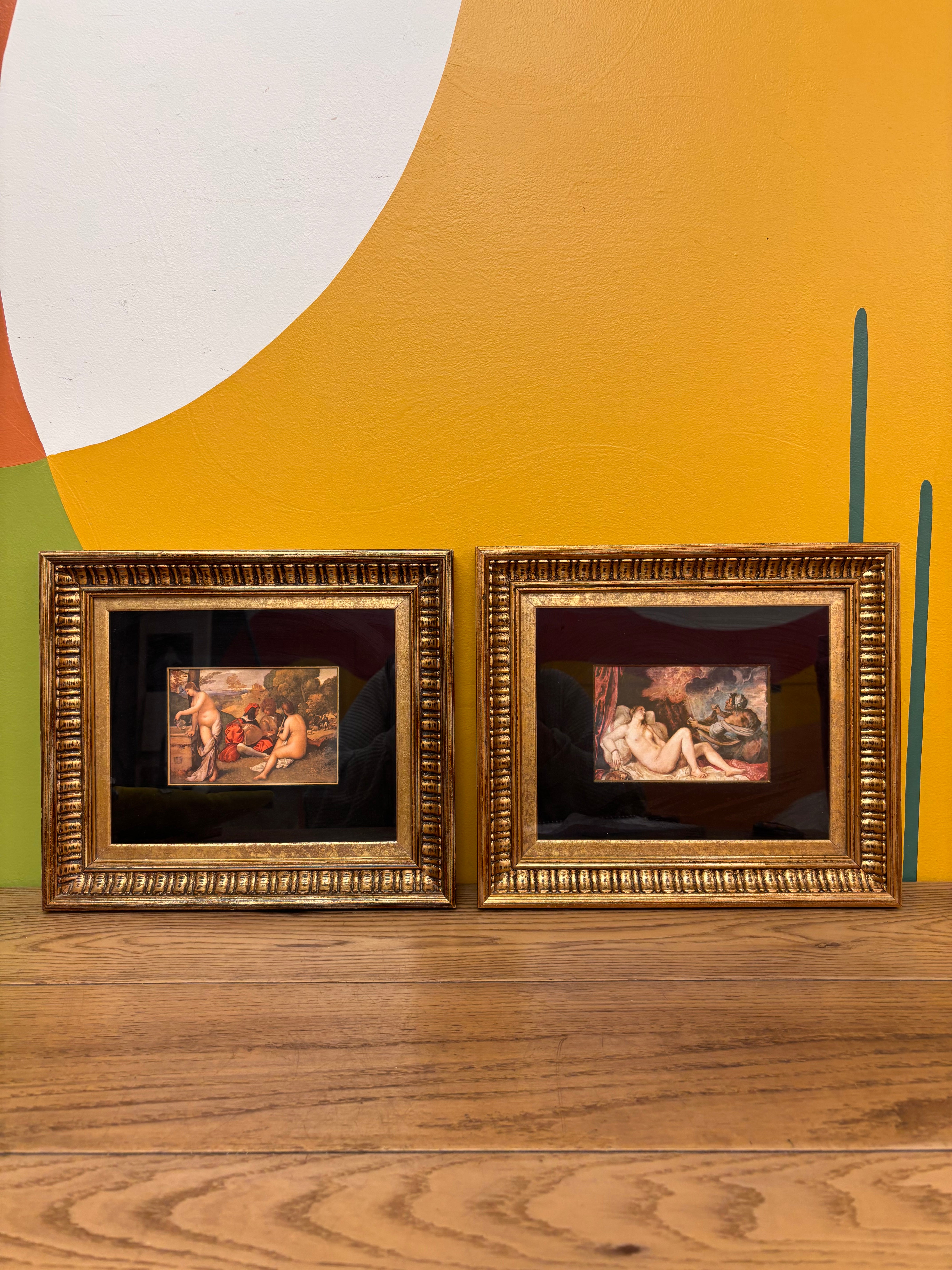 Set of 2 Gold Framed Art