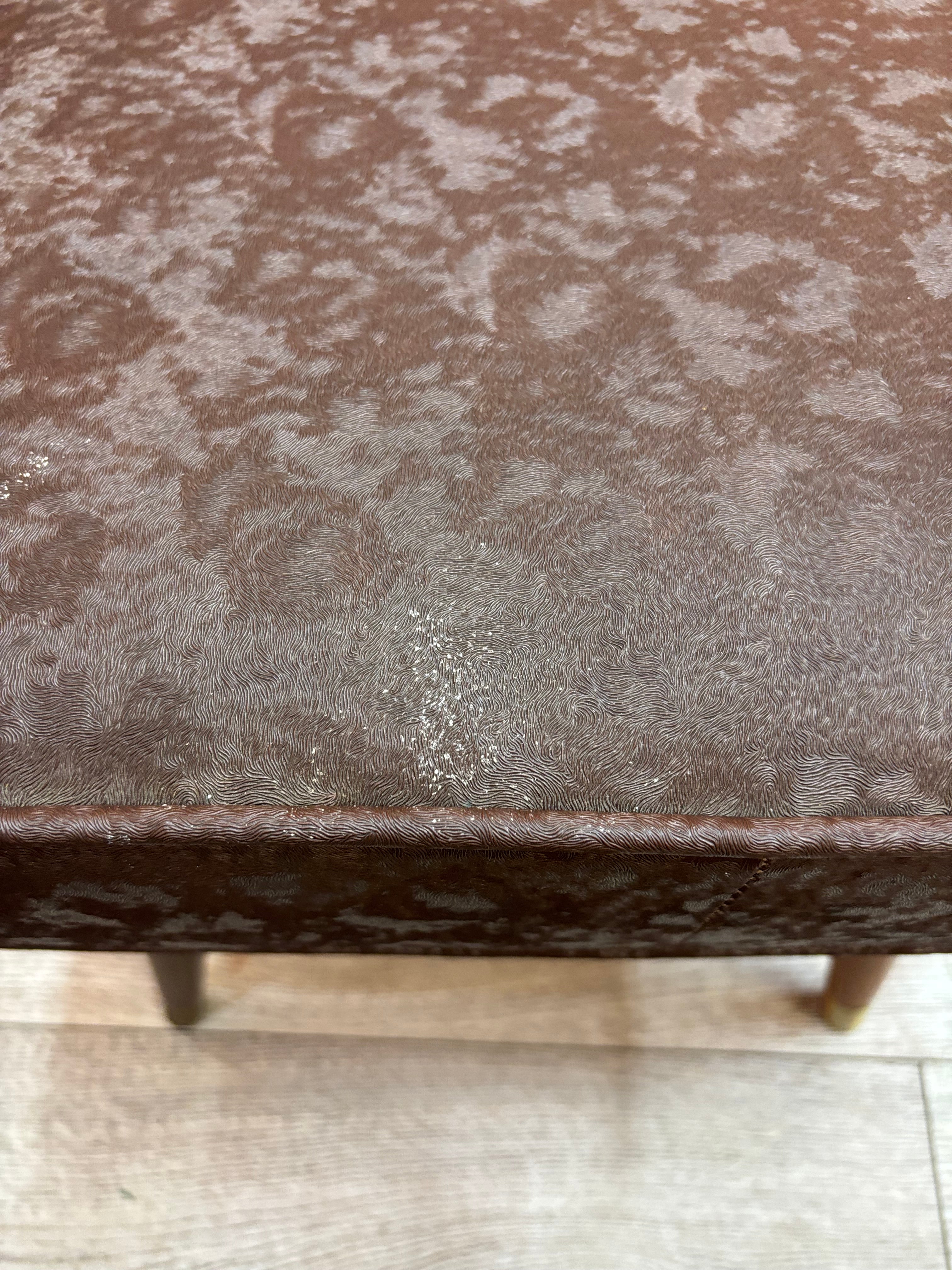 Brown Vinyl Ottoman
