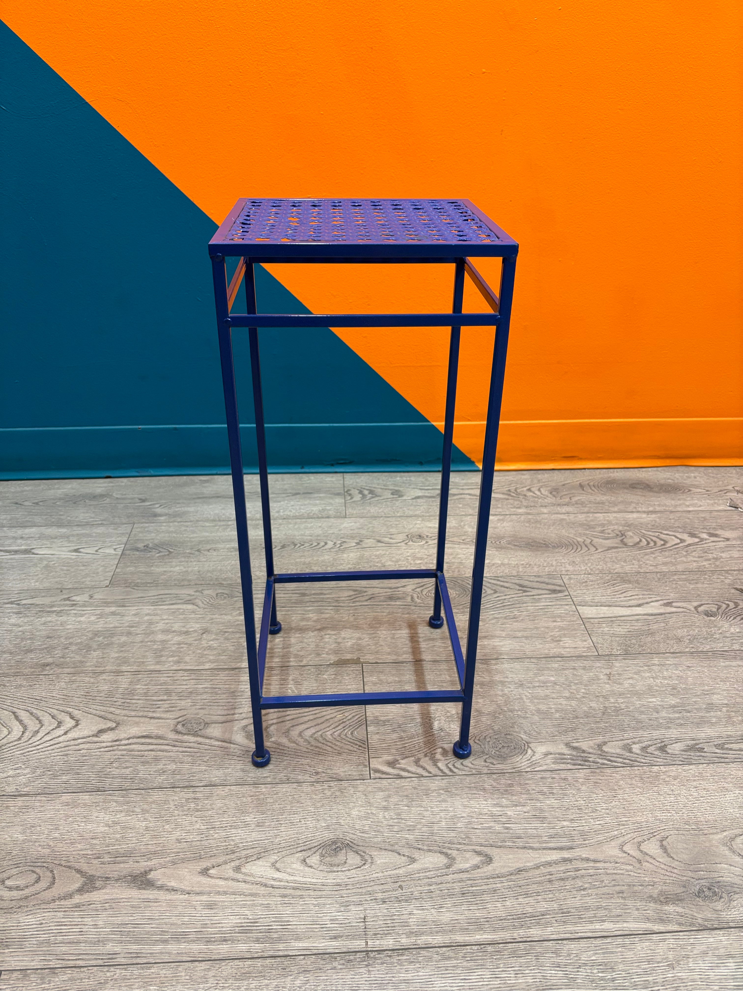Blue Metal Plant Stand