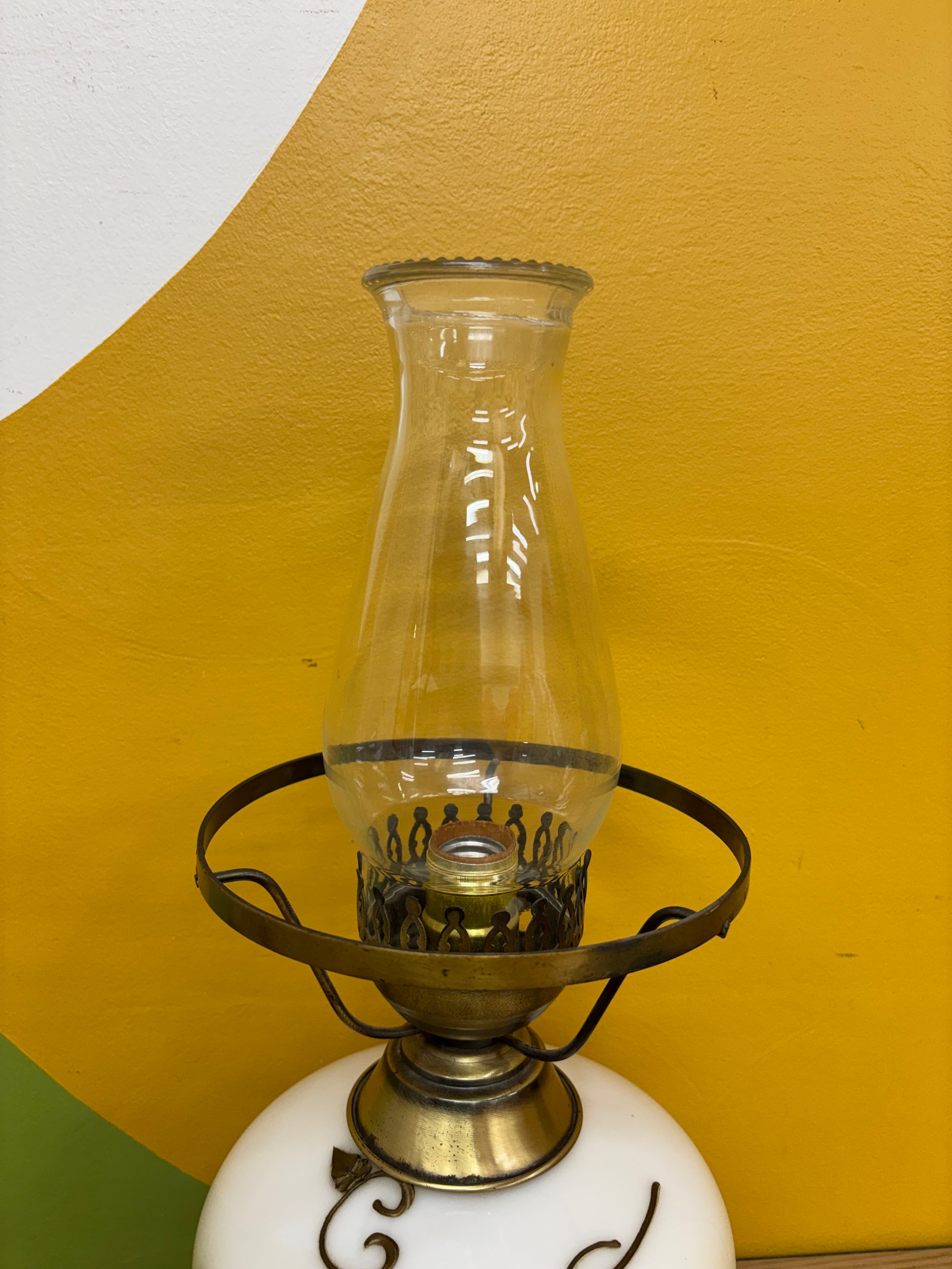 Glass Hurricane Table Lamp
