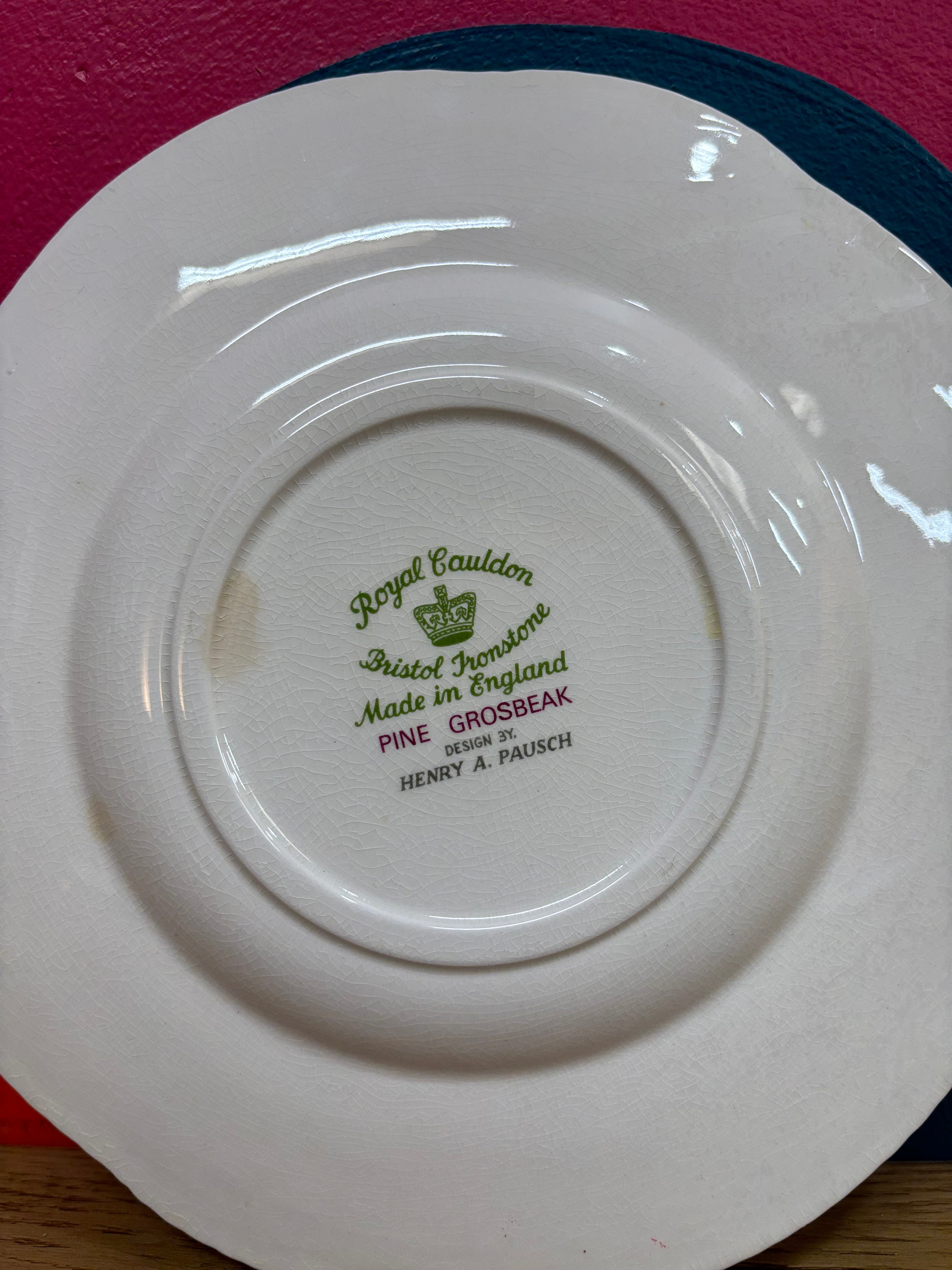 Royal Cauldon Decorative Plate - Pine Grosbeak