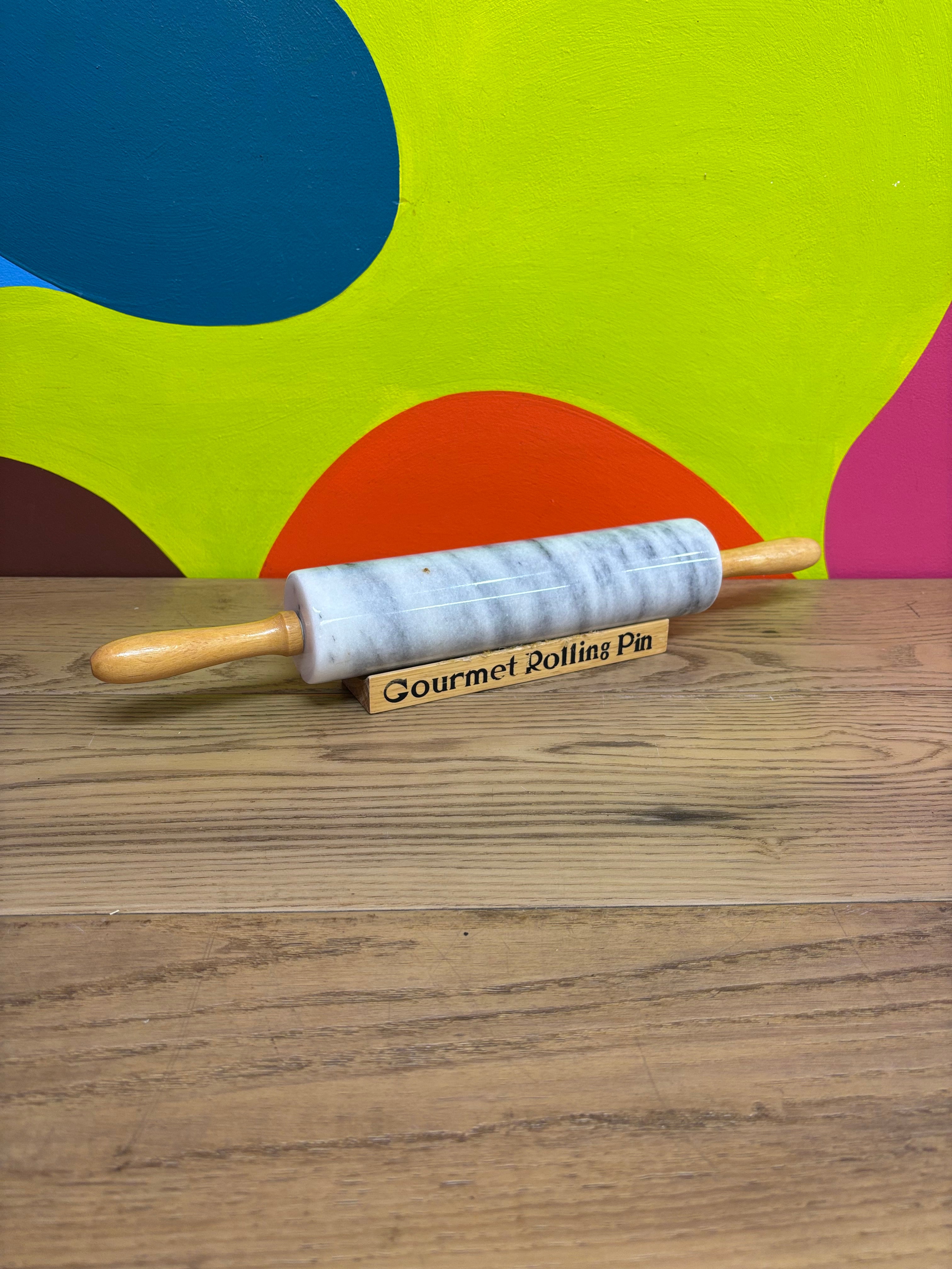 Marble Rolling Pin with Wooden Handles
