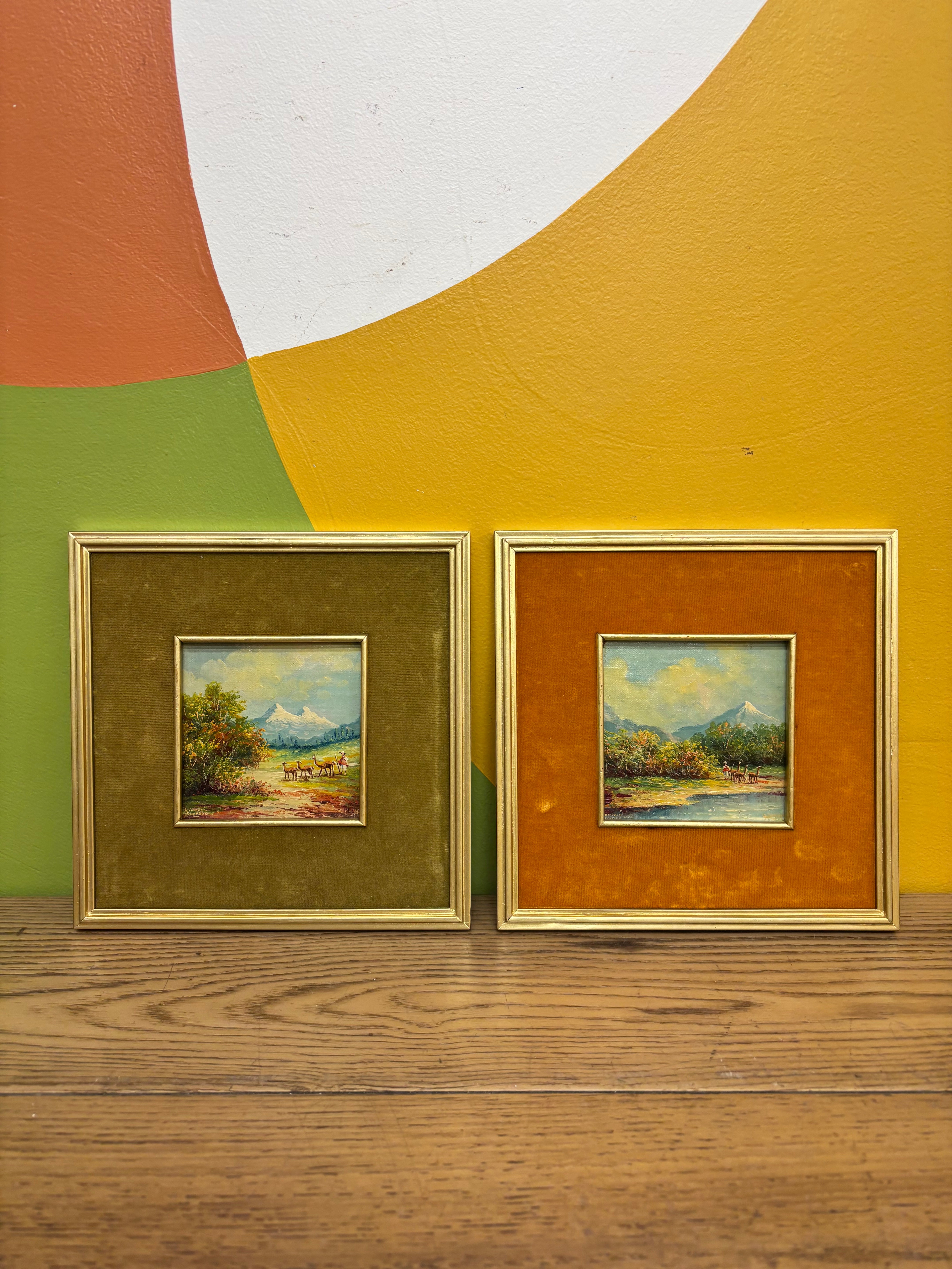 Set of 2 Gustavo Moncayo Oil Paintings