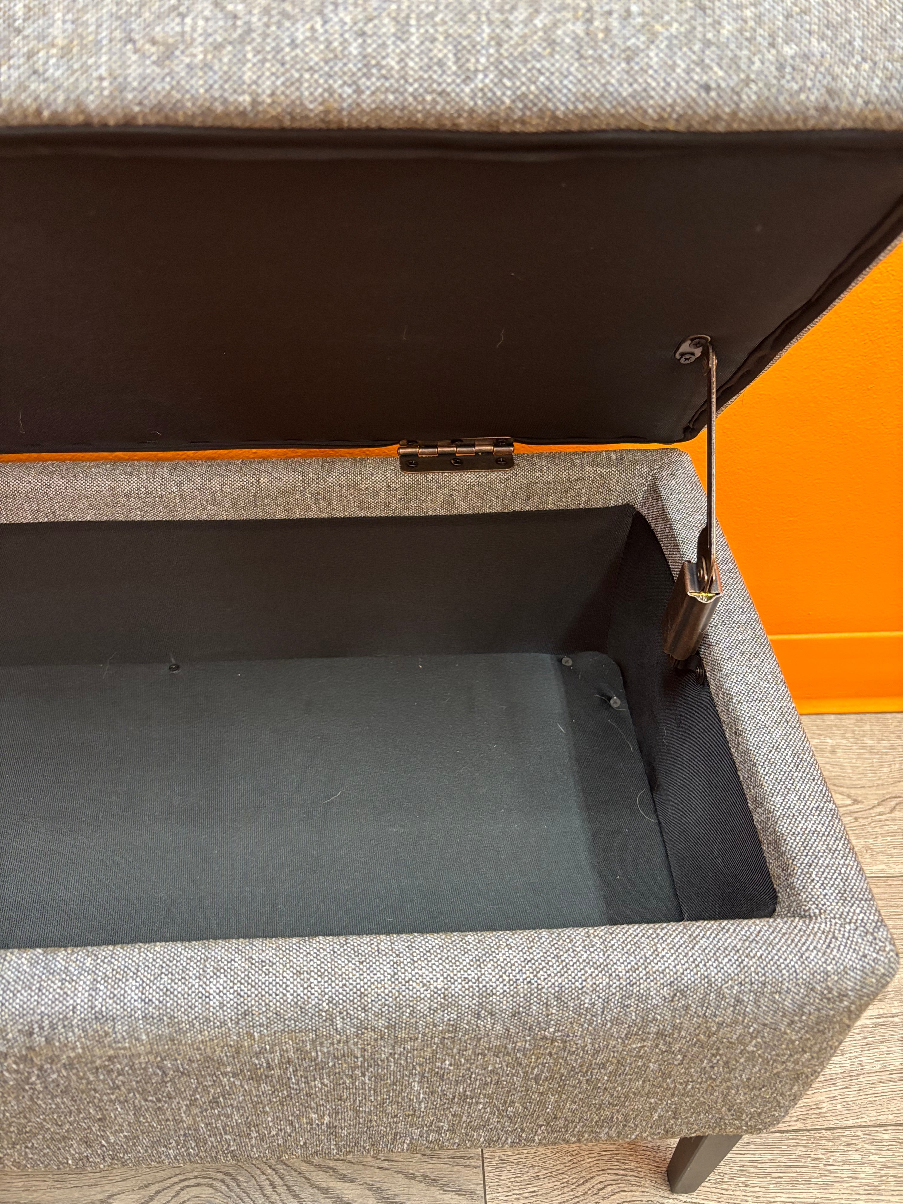 Grey Fabric Storage Bench