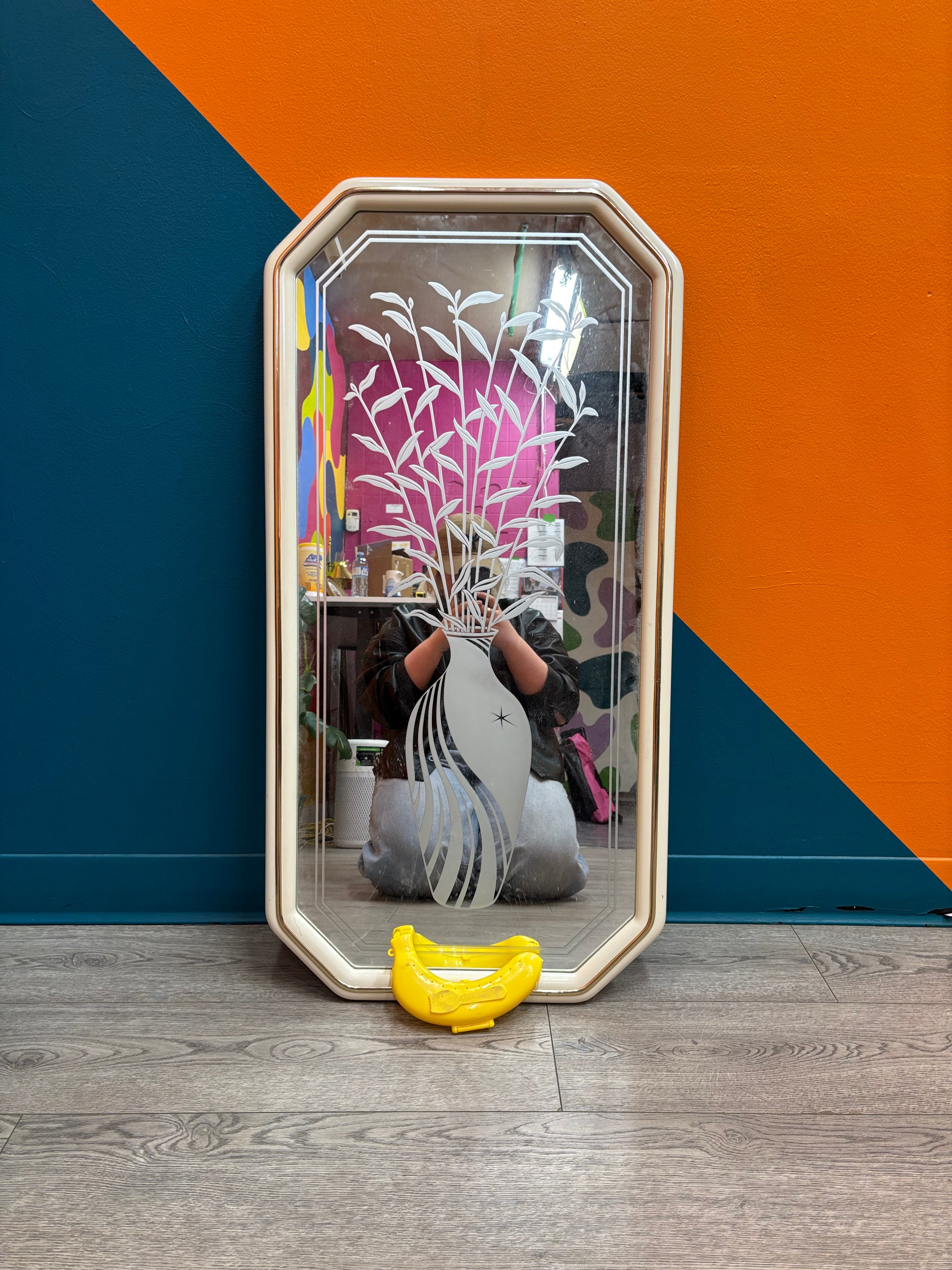 Floral Etched Mirror