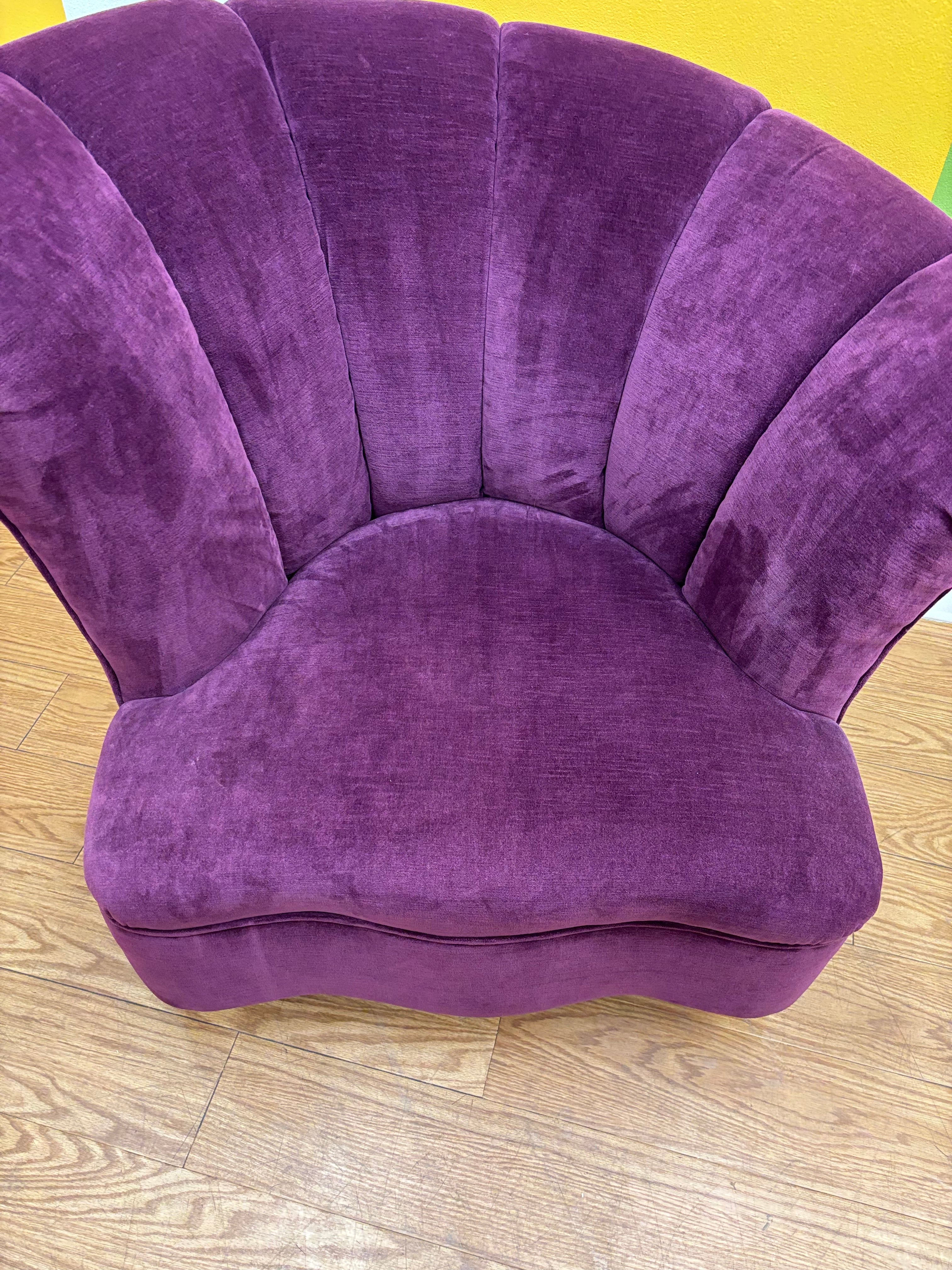 Purple Asymmetrical Scalloped Chair