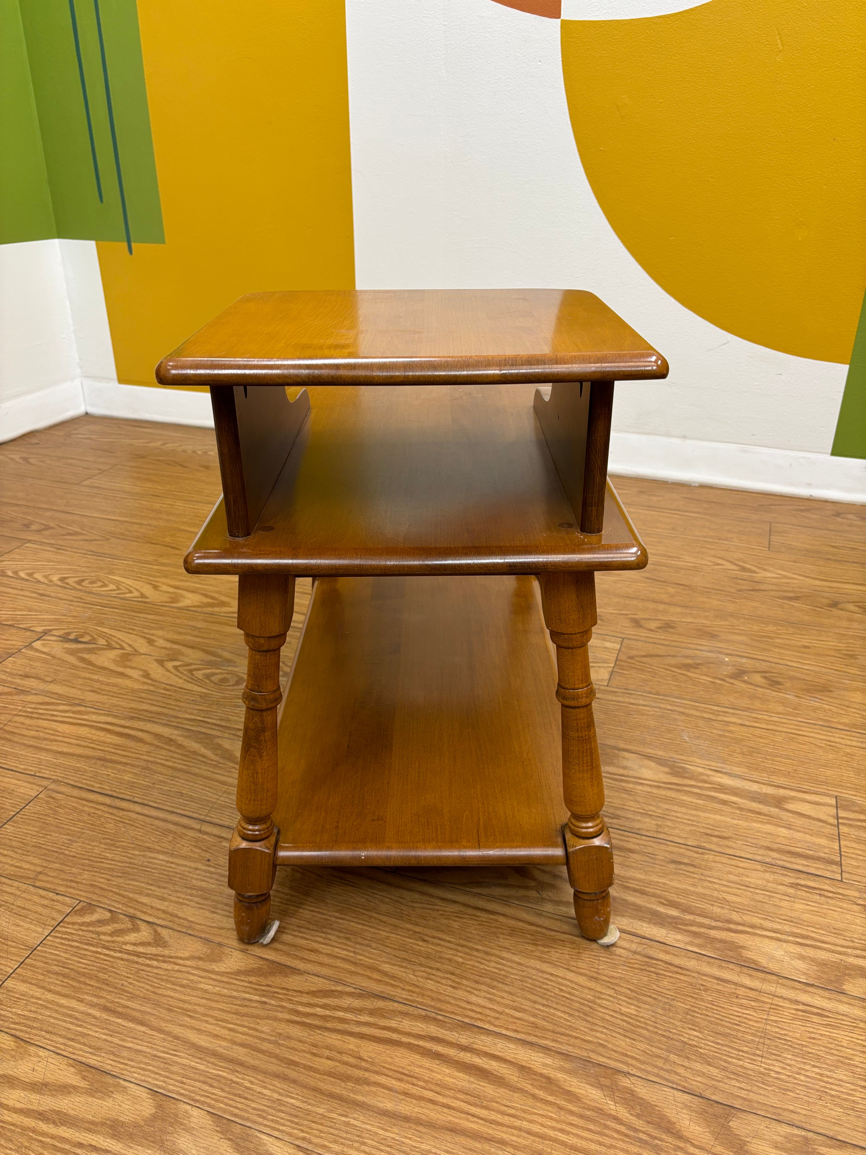 Wood Tiered End Table