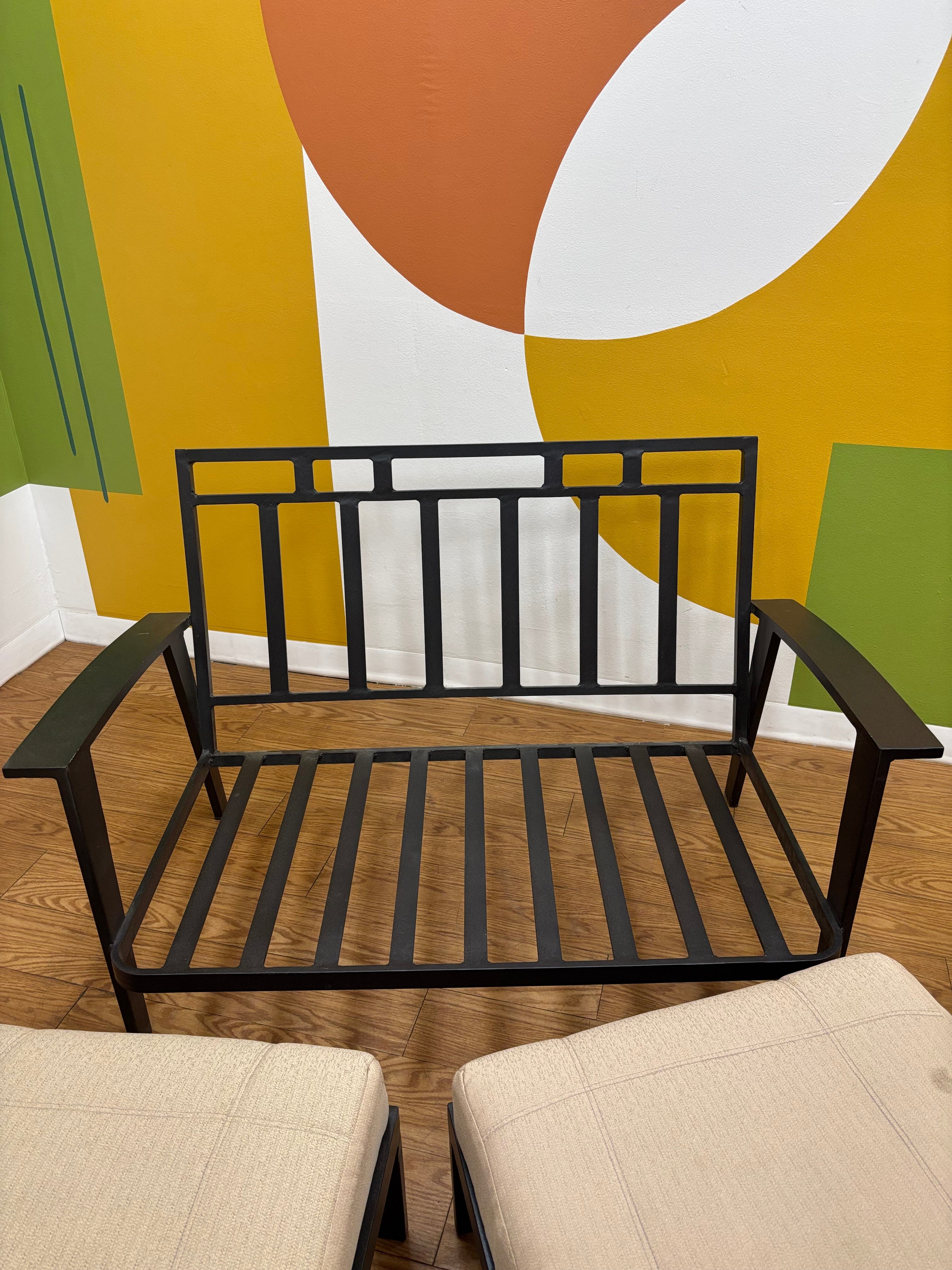 Outdoor Loveseat with Footstools