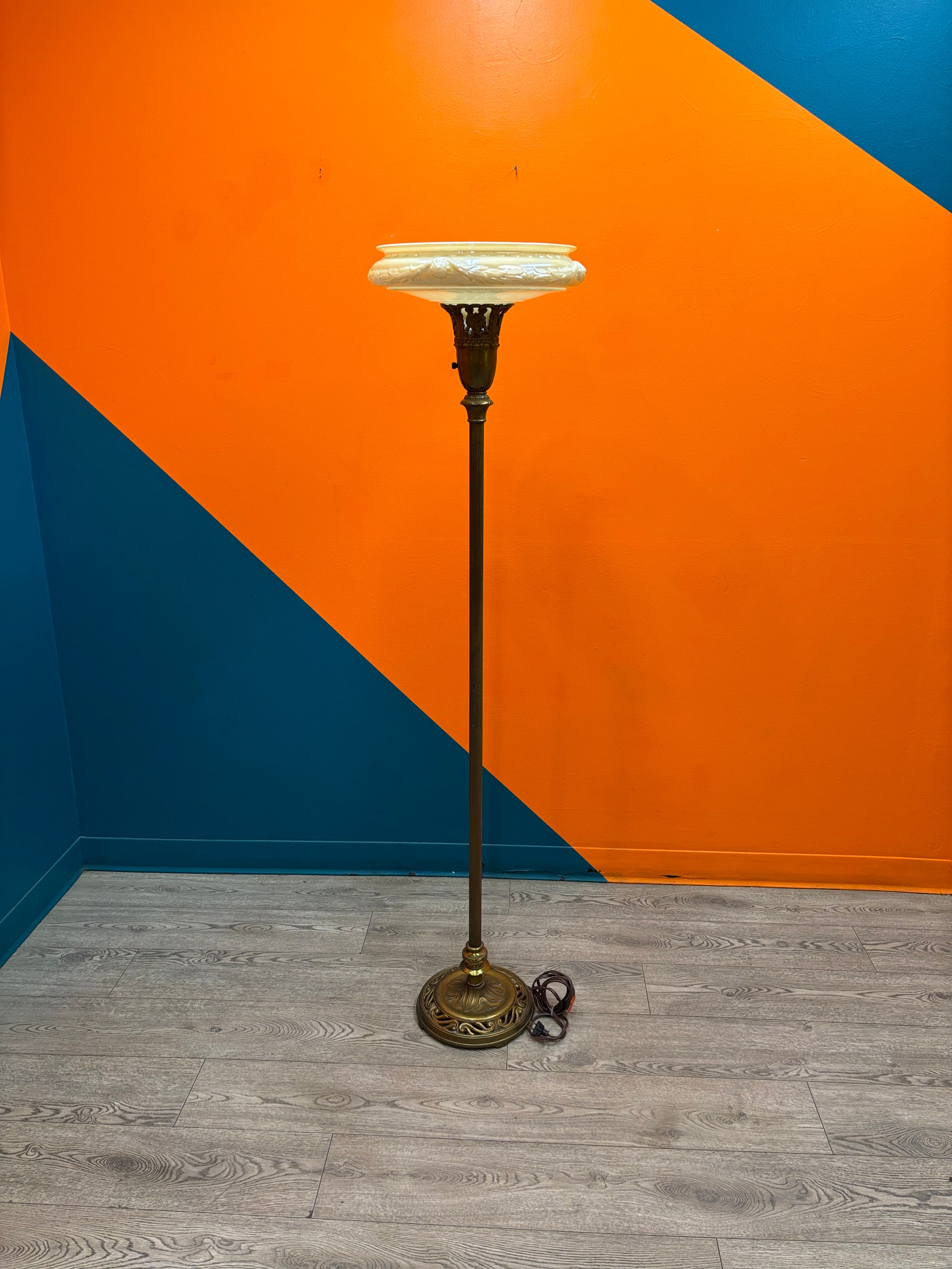 Floor Lamp with Glass Shade