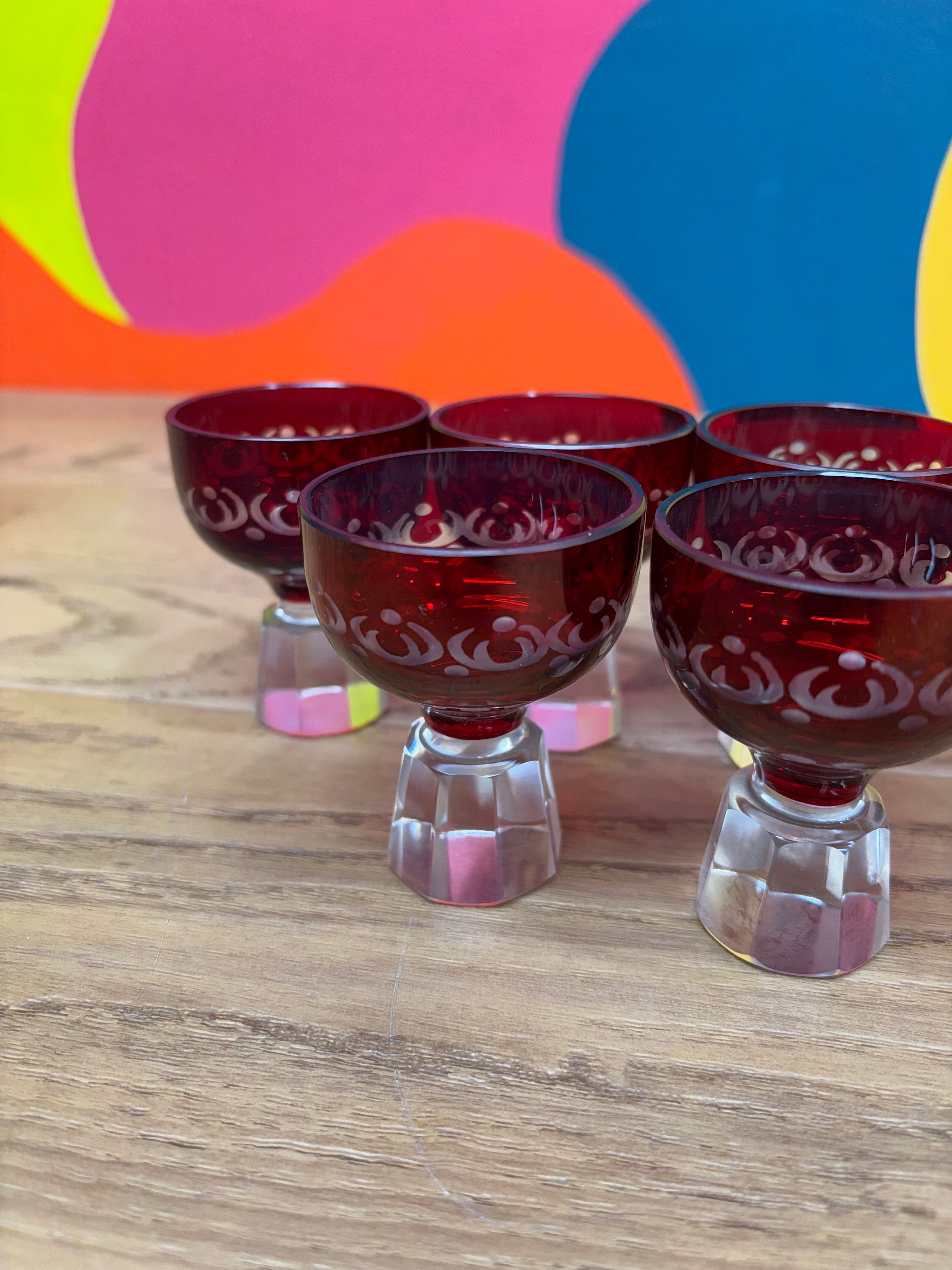 (6) Small Red Glasses