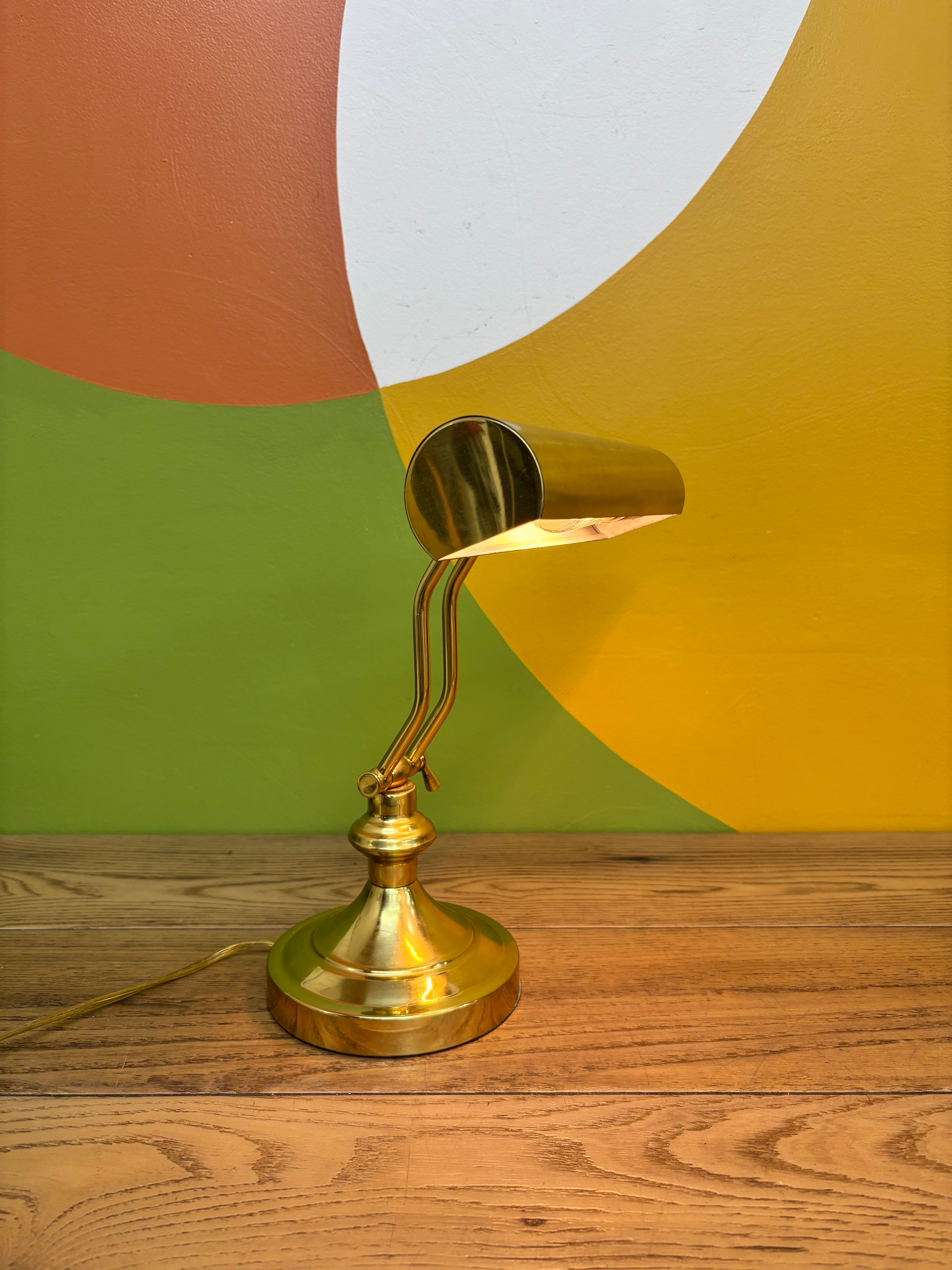Gold Metal Bankers Lamp