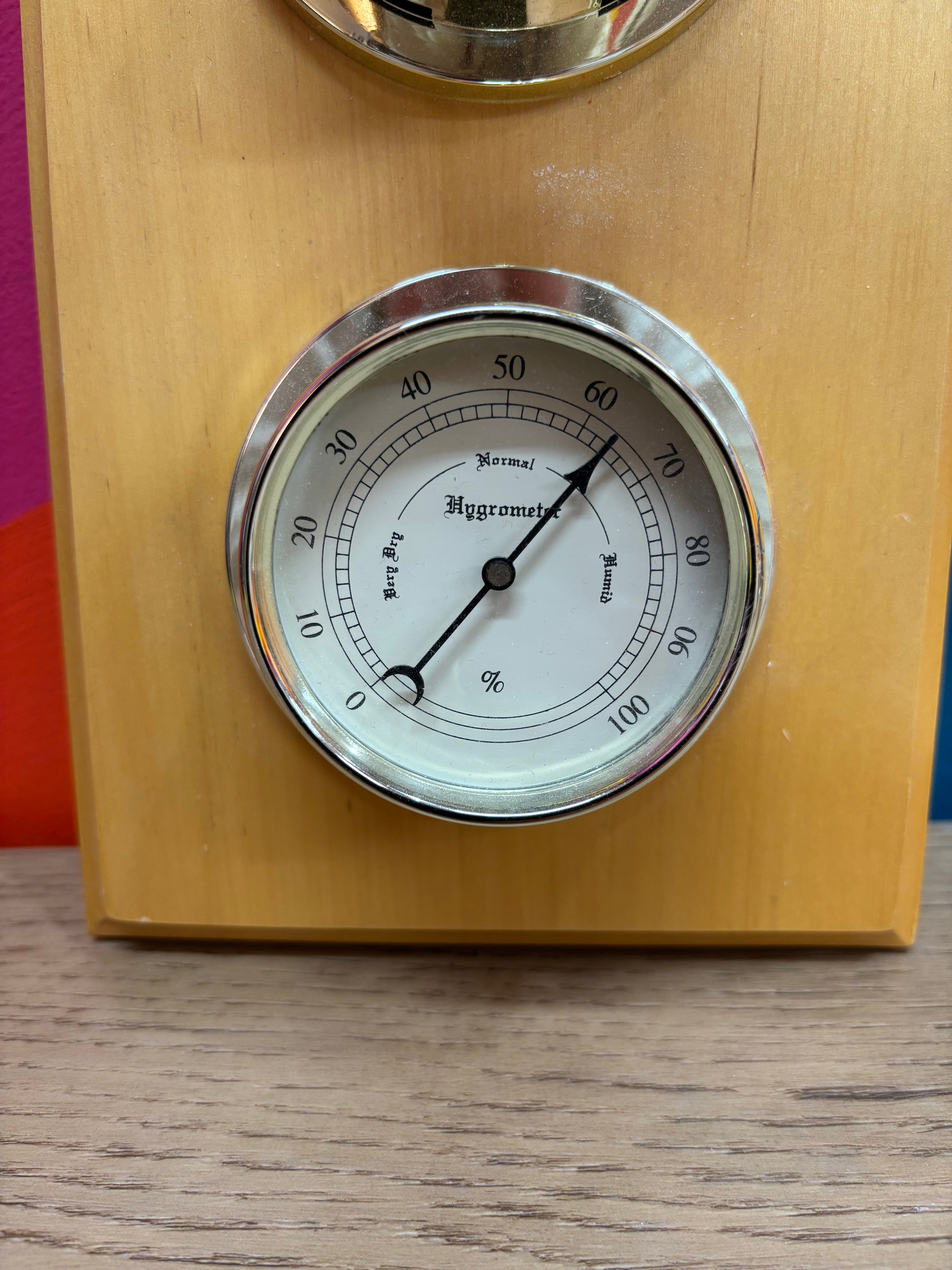 Wooden Barometer, Thermometer and Hygrometer