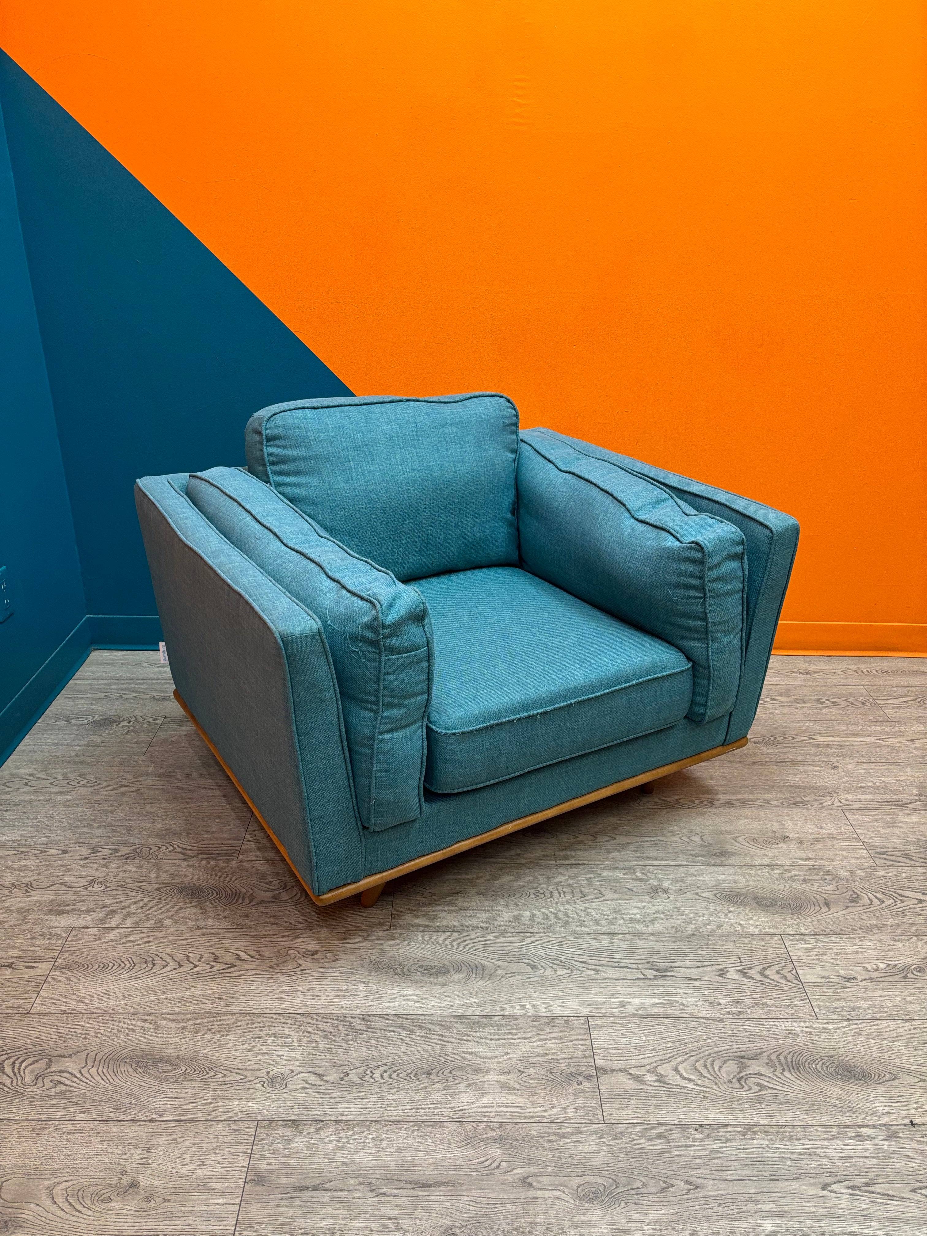 Oversized Teal Armchair
