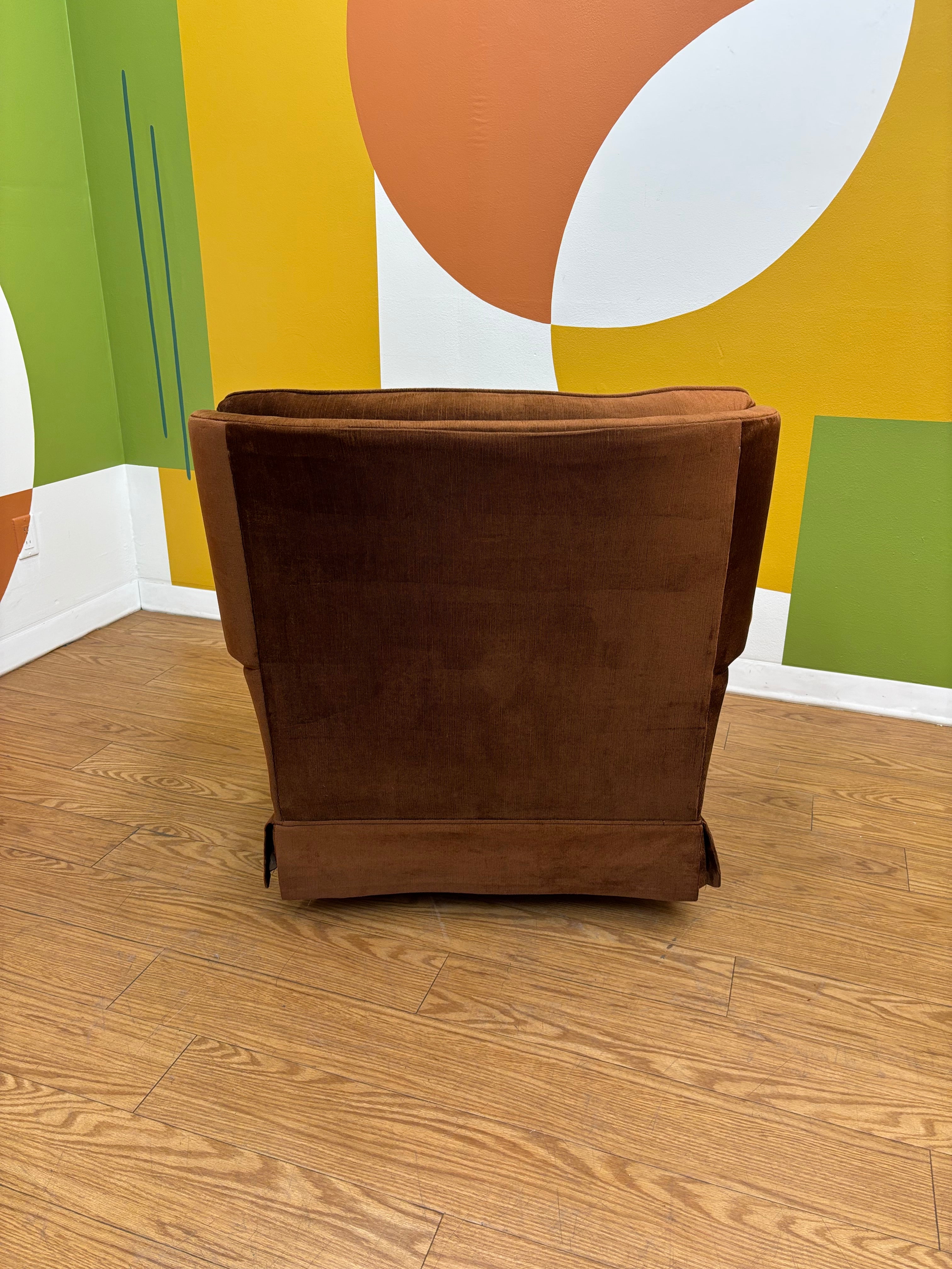 Brown Armchair & Ottoman