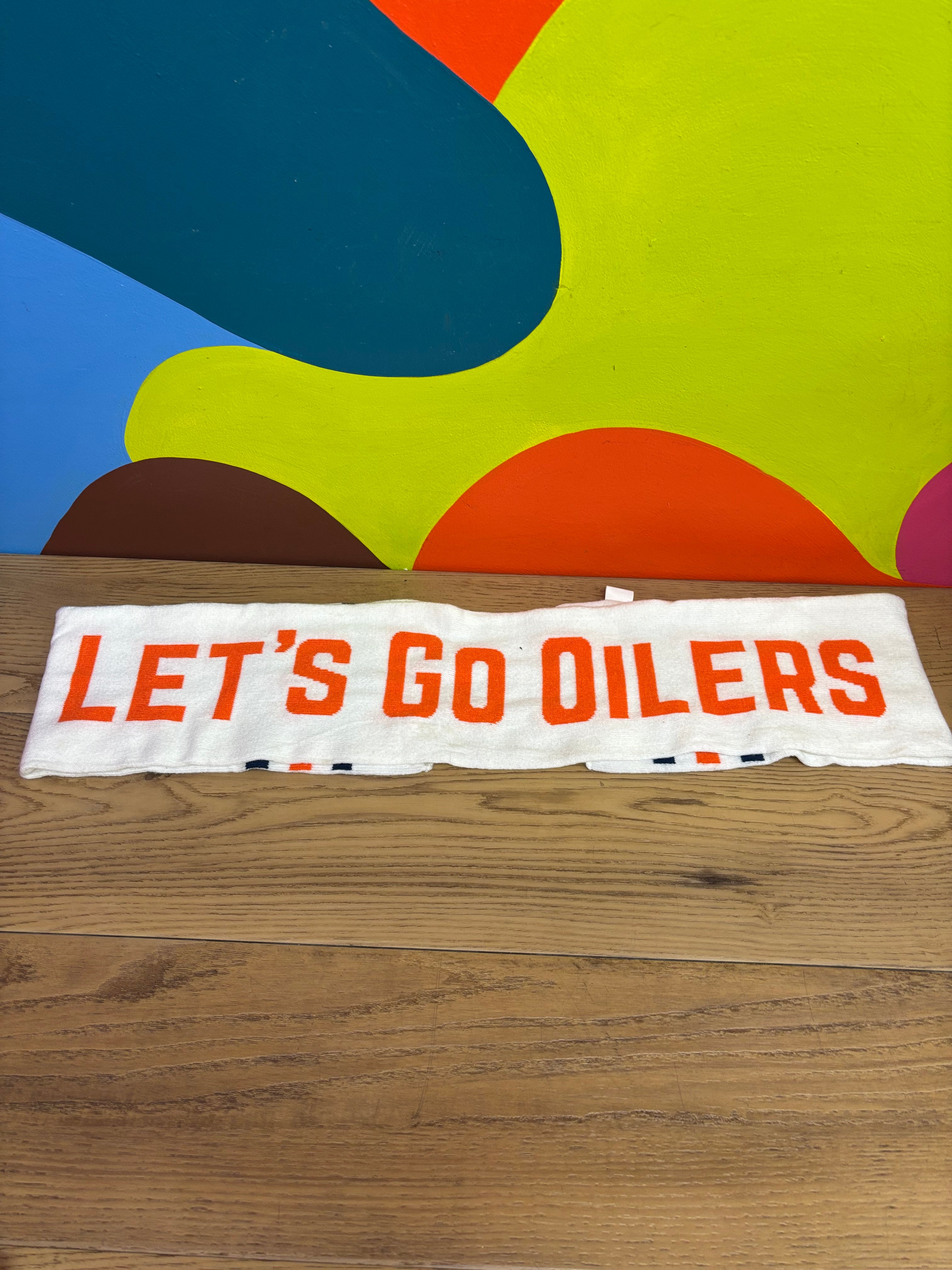 White Oilers Scotiabank Scarf