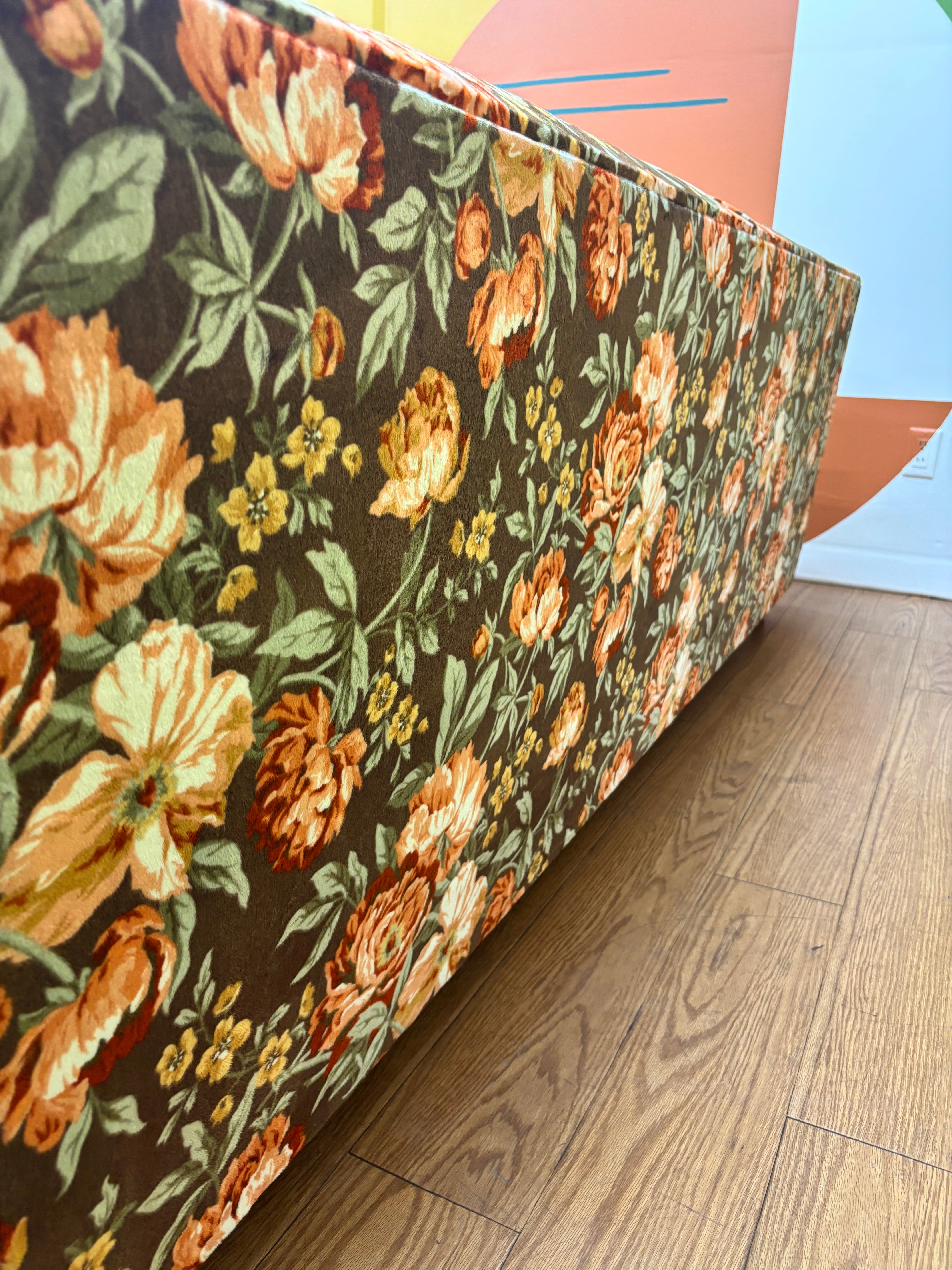 Brown Floral Sofa