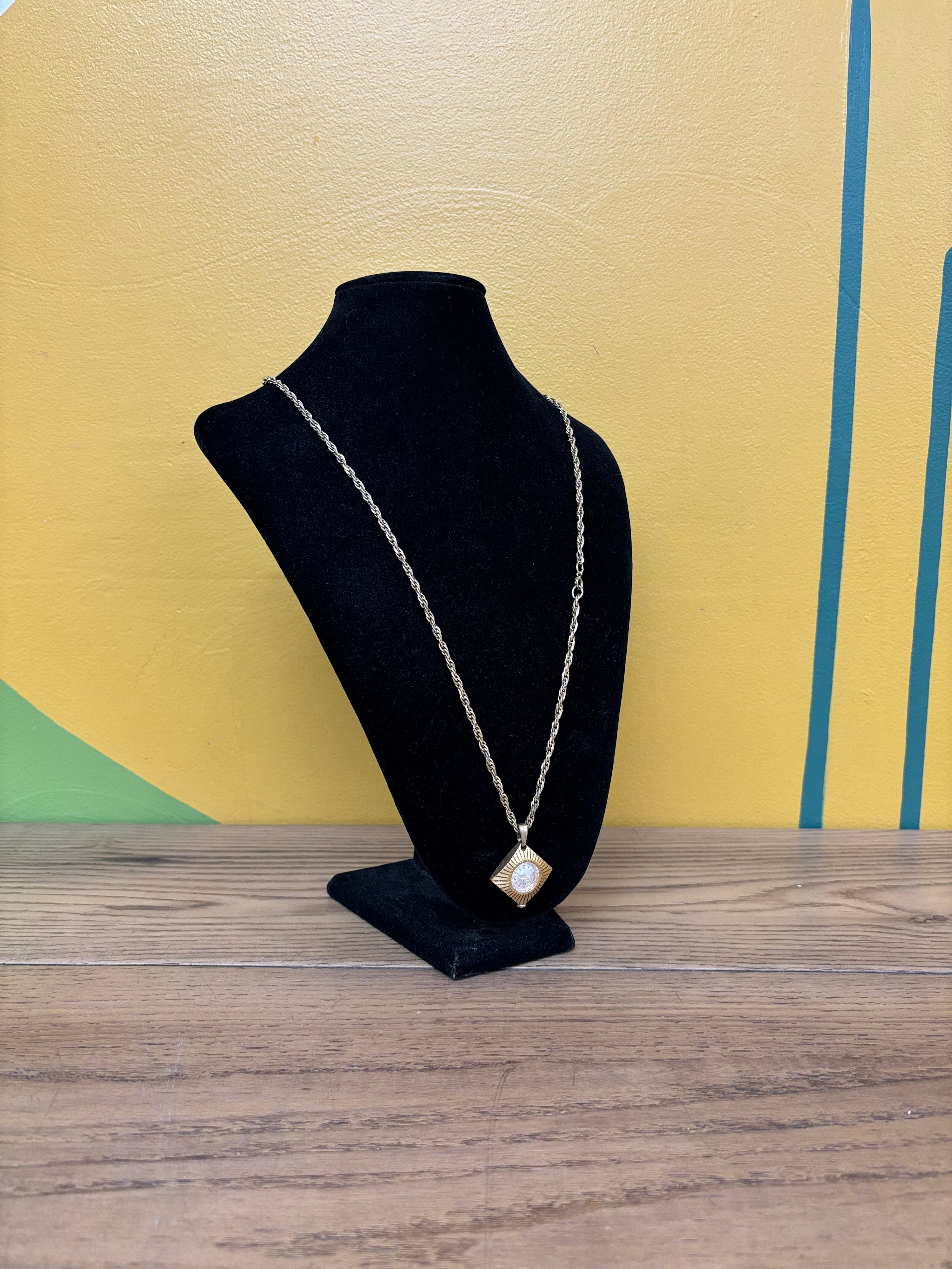 Caravelle Watch Pendant Necklace