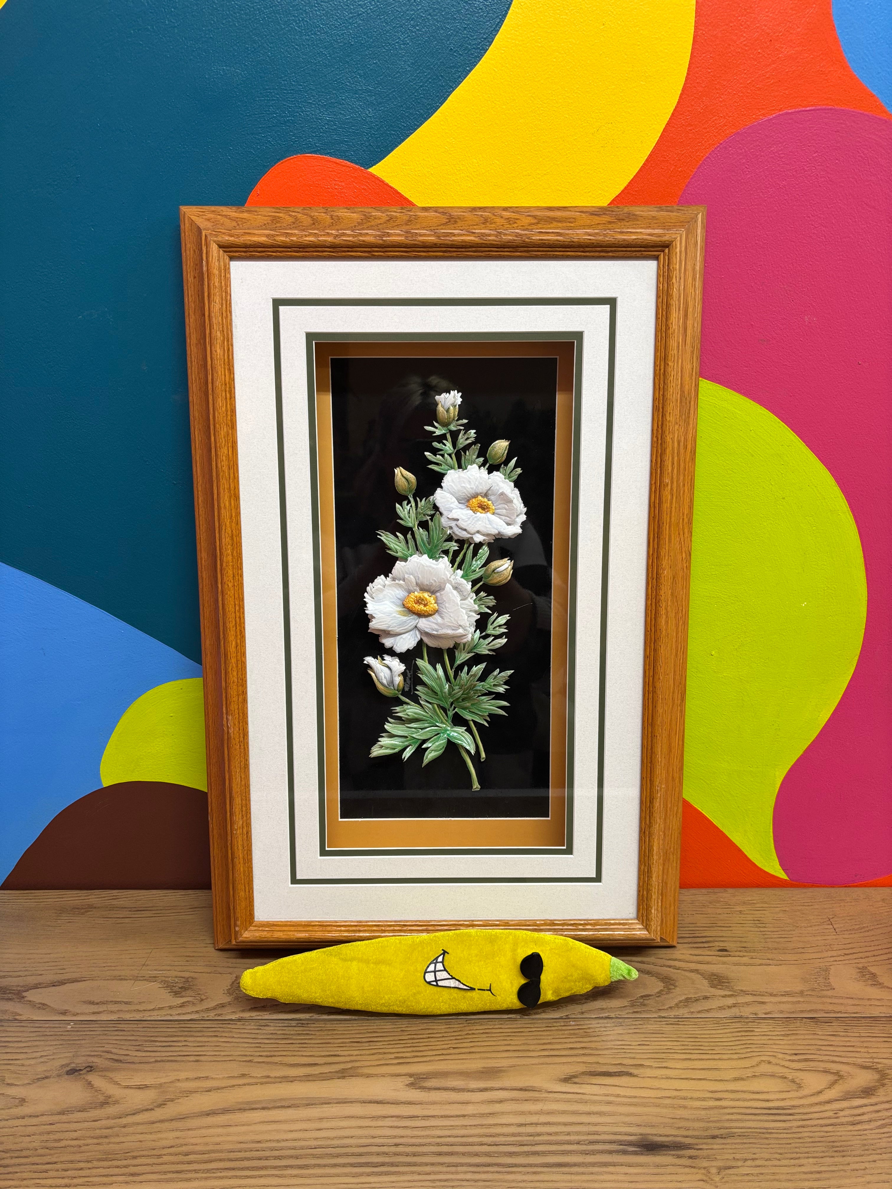 3D White Poppies Art