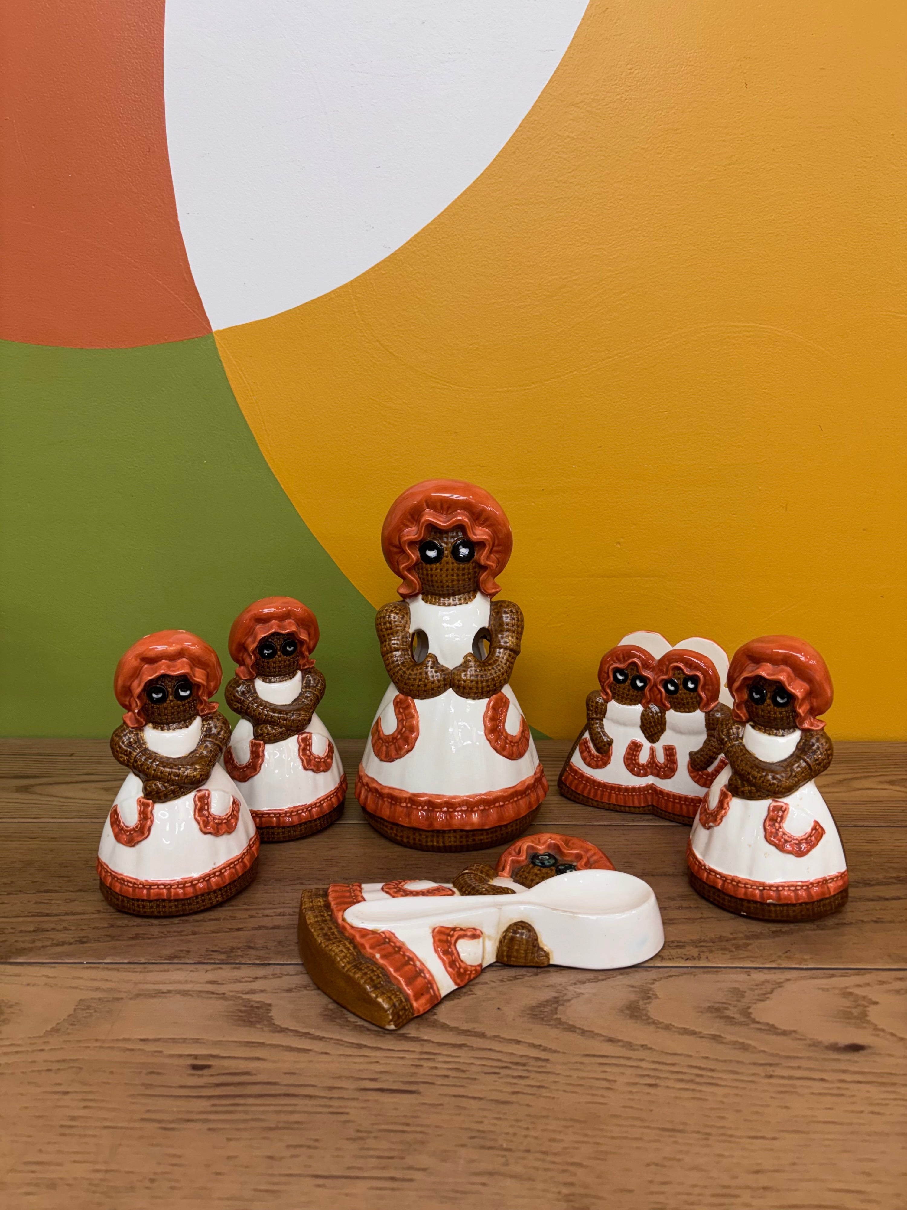 Ceramic Burlap Doll Kitchen Set