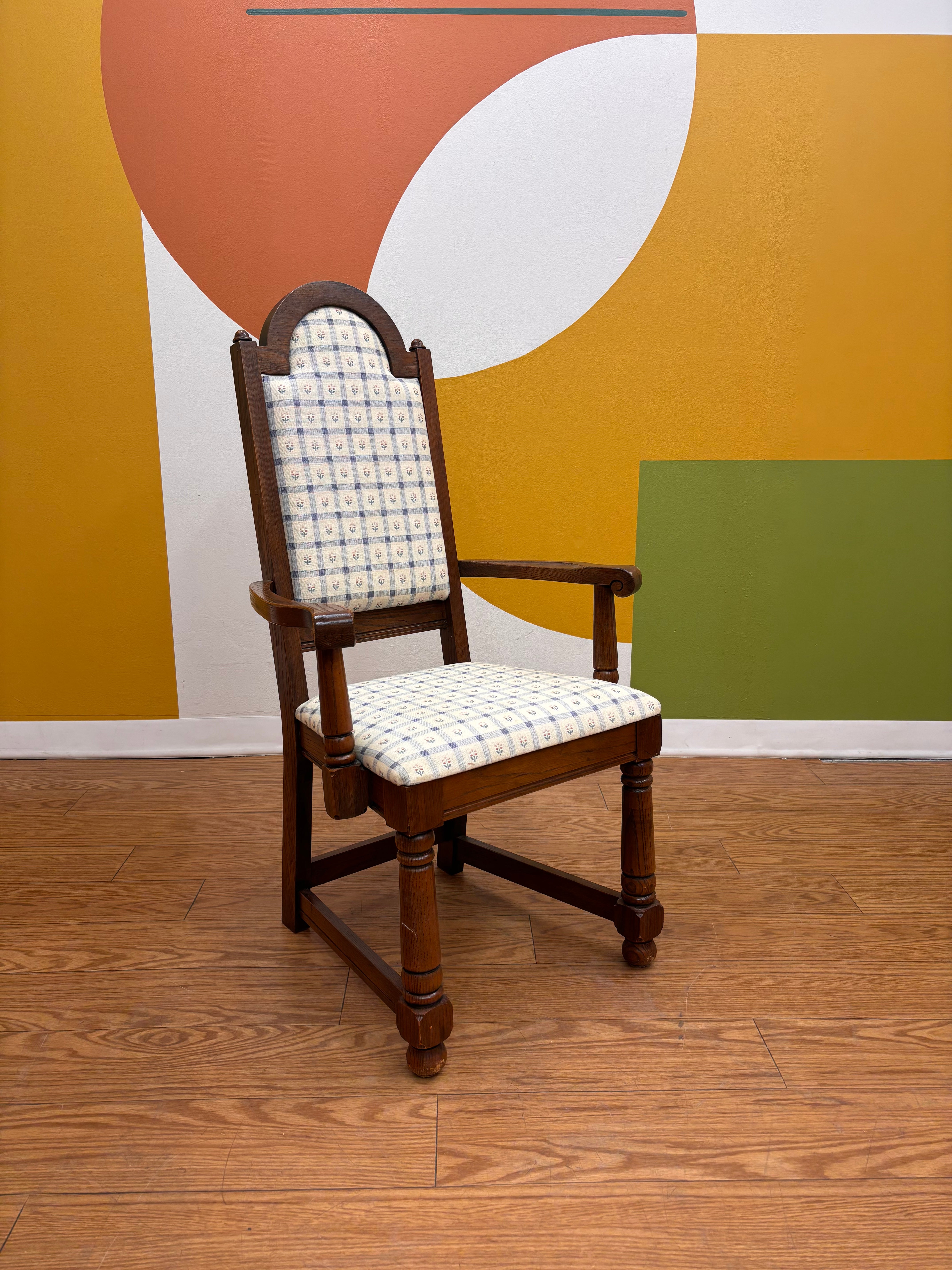Floral Gingham Dining Armchair (2)