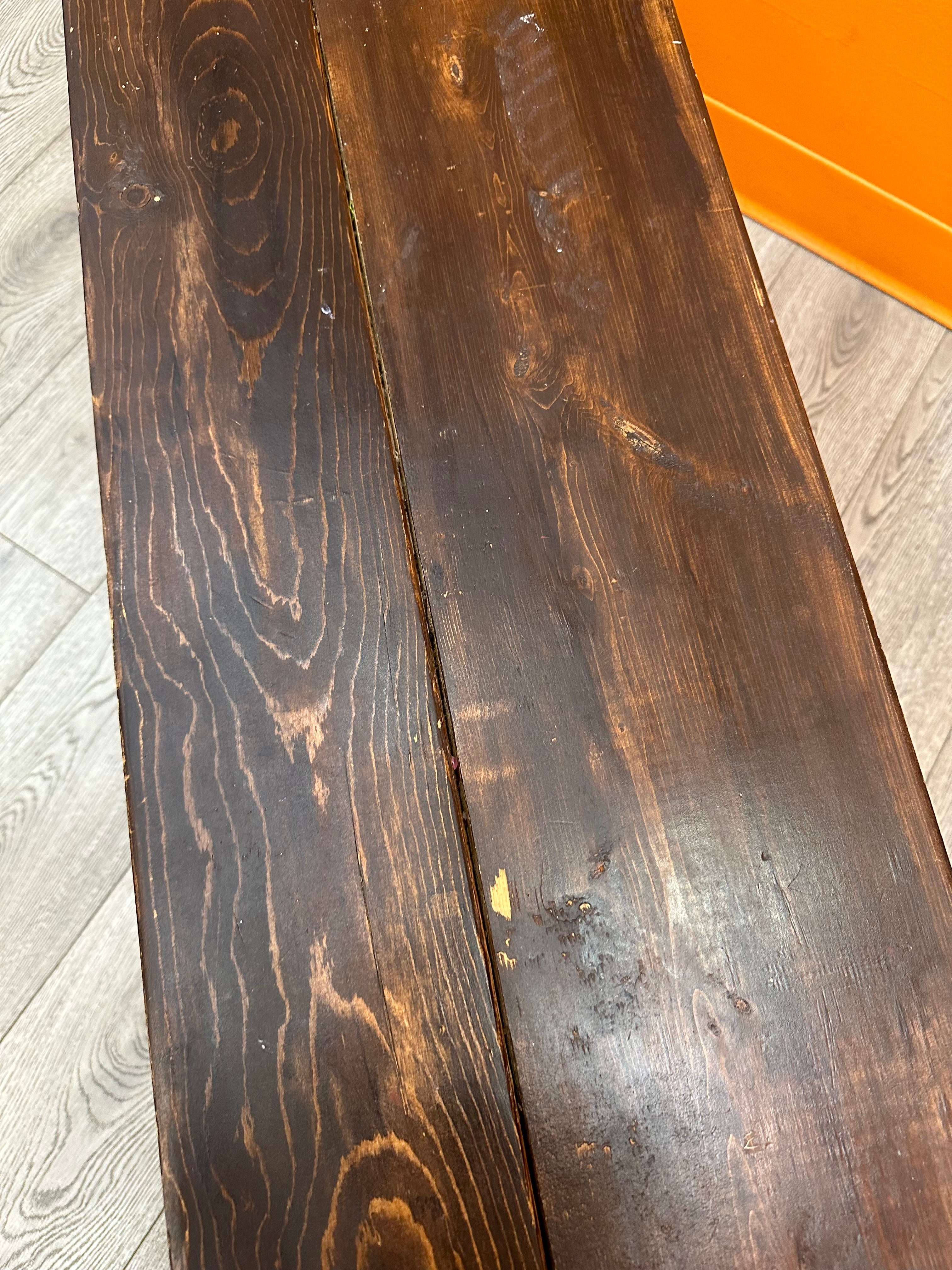 Dark Brown Wood Bench